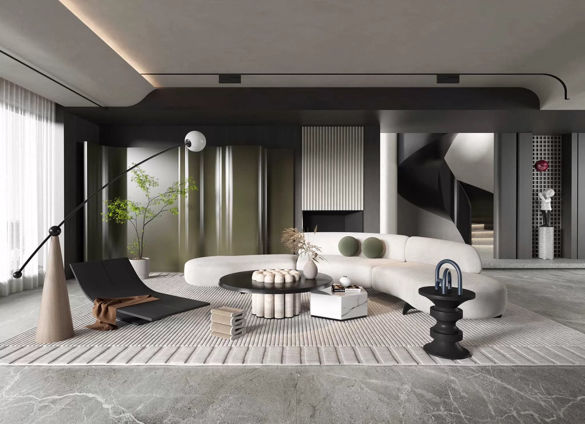 LIVING ROOM - MODERN STYLE - 3D SCENE - 097