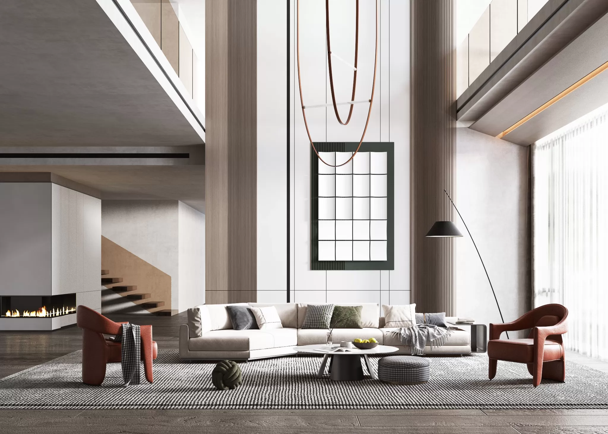 LIVING ROOM - MODERN STYLE - 3D SCENE - 100