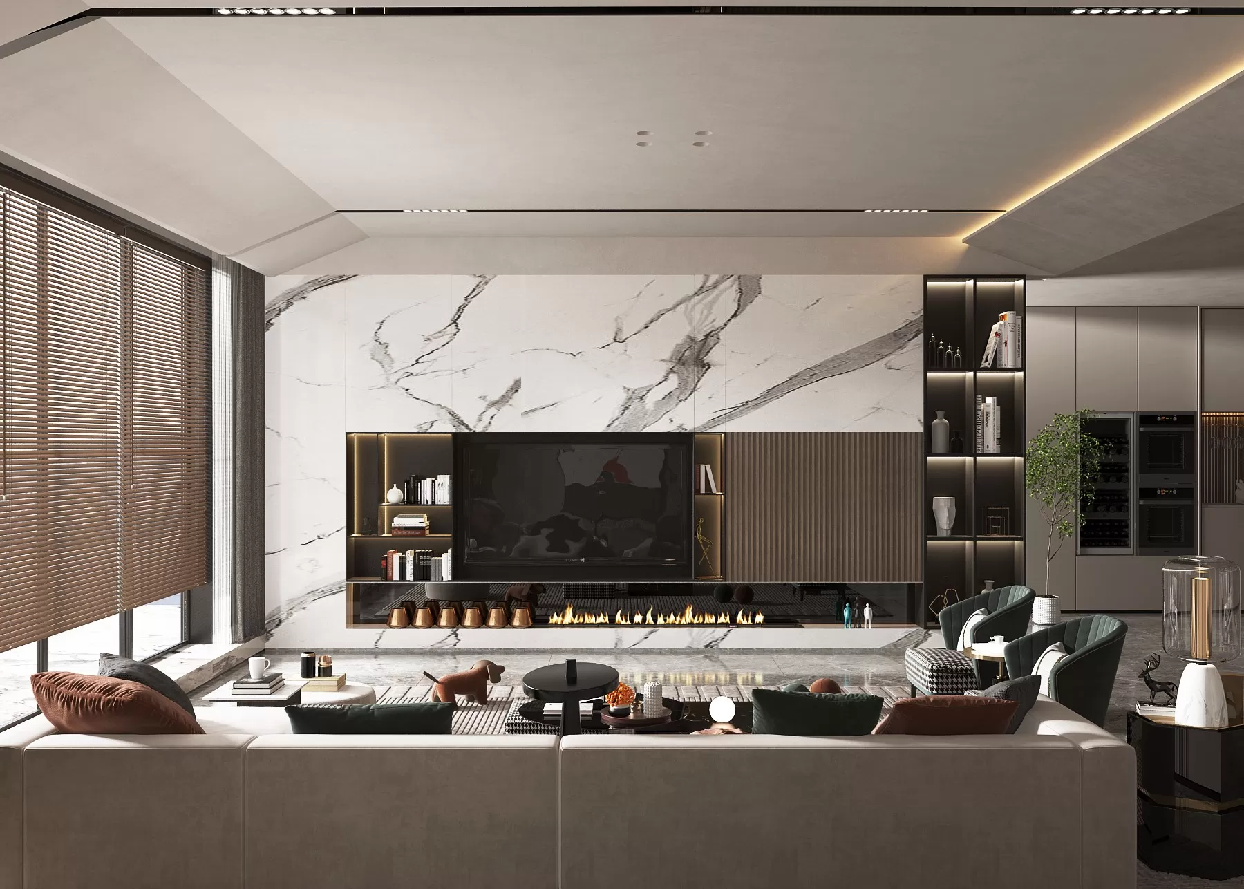 LIVING ROOM - MODERN STYLE - 3D SCENE - 102