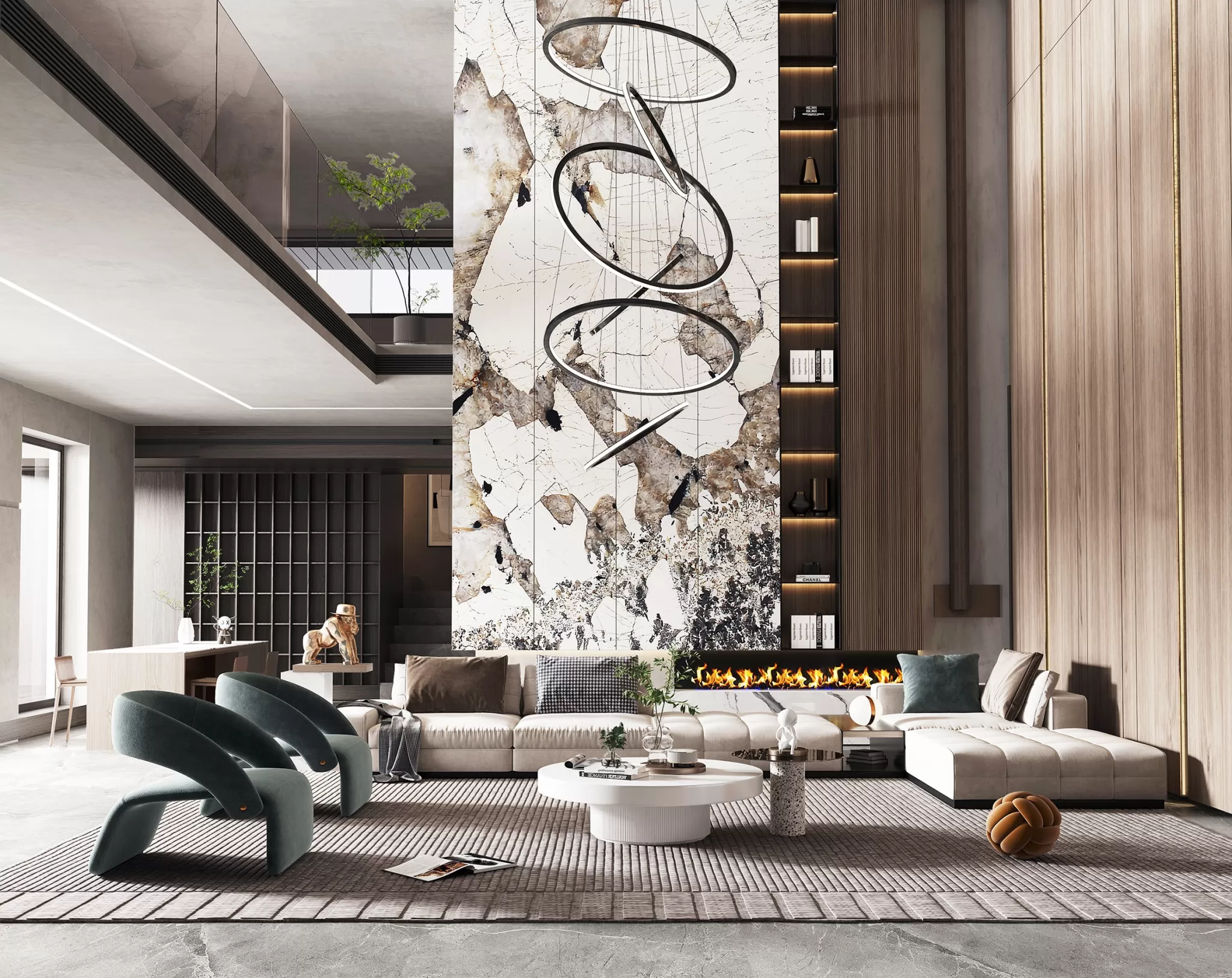 LIVING ROOM - MODERN STYLE - 3D SCENE - 104