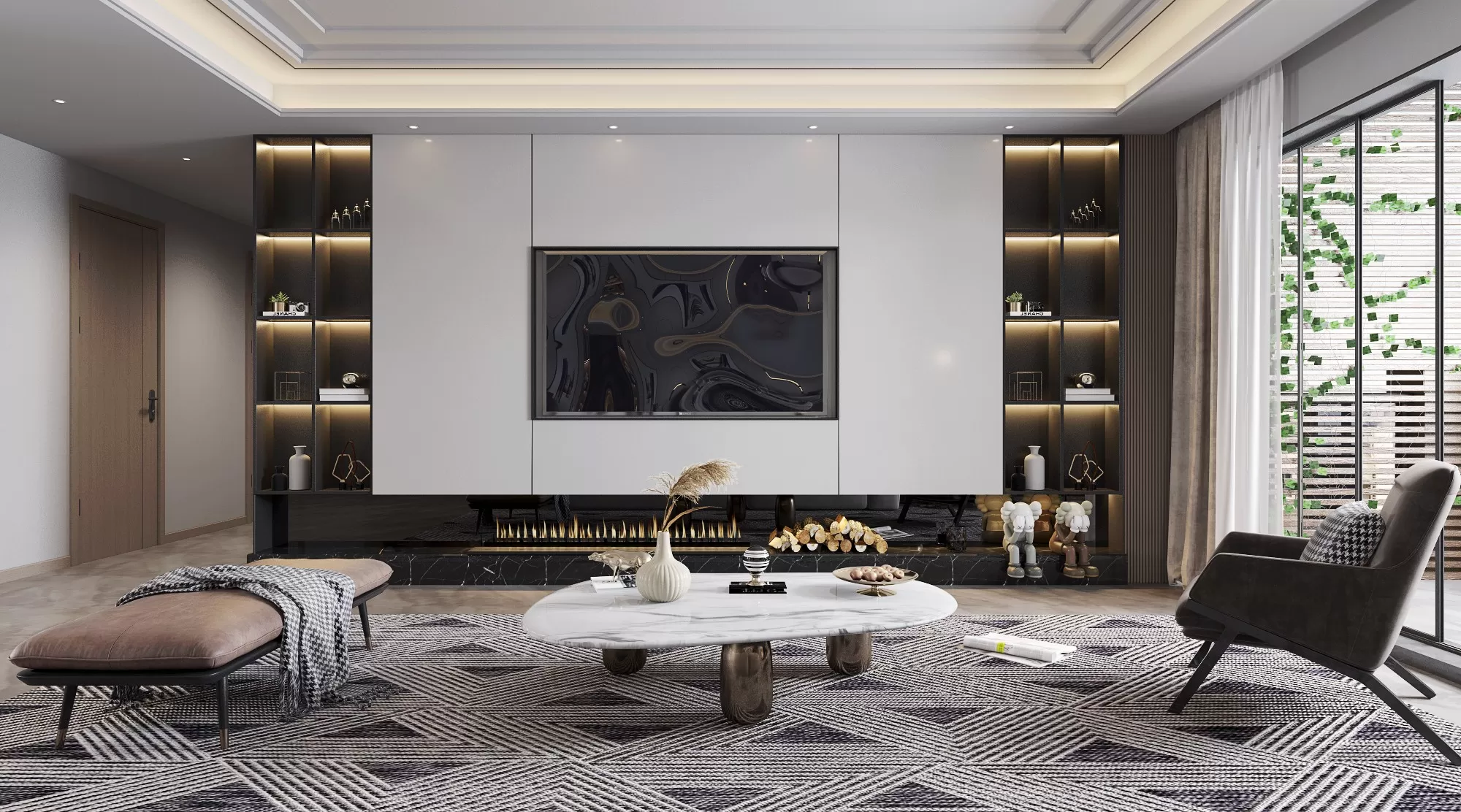 LIVING ROOM - MODERN STYLE - 3D SCENE - 105