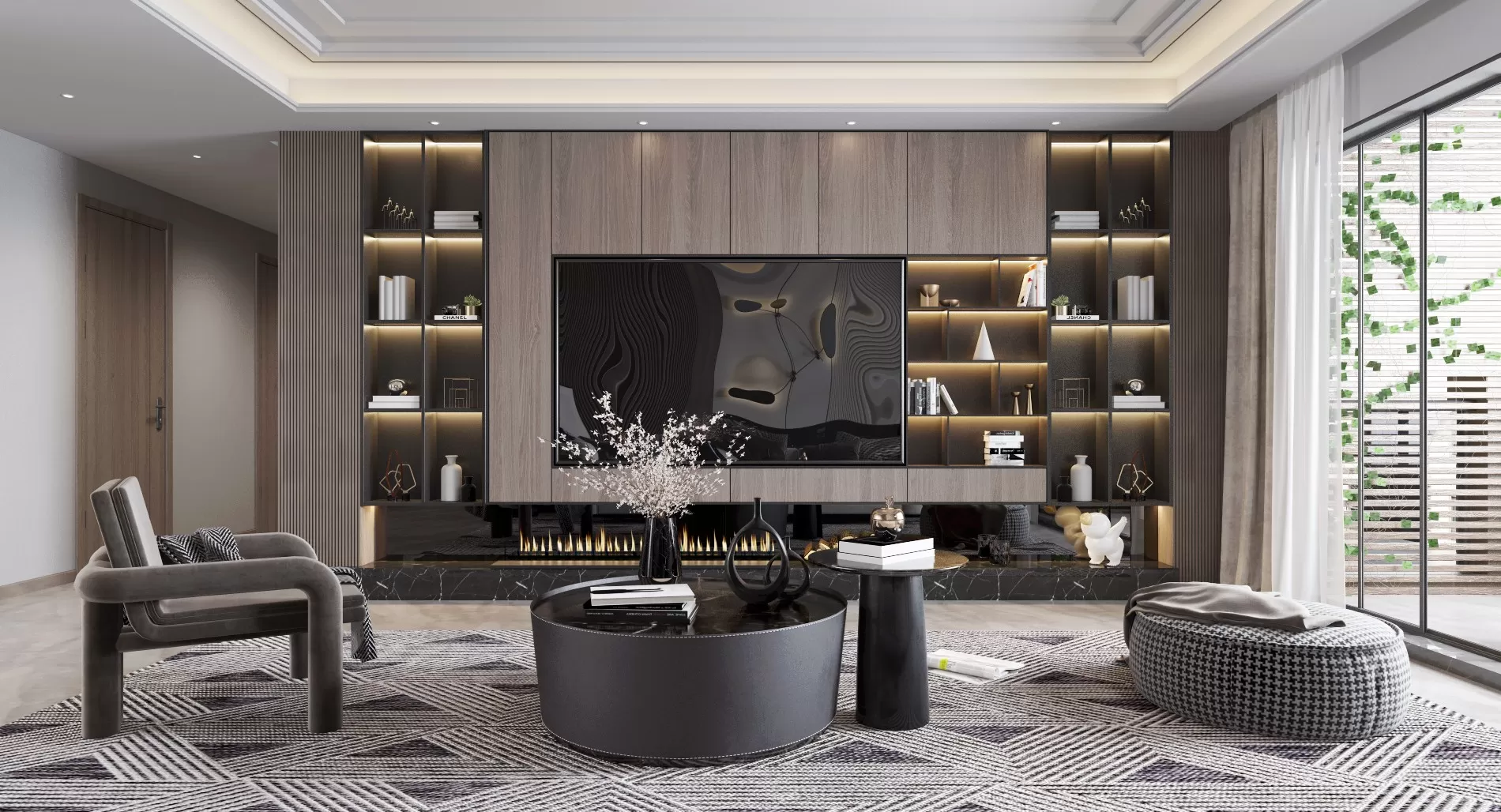 LIVING ROOM - MODERN STYLE - 3D SCENE - 106