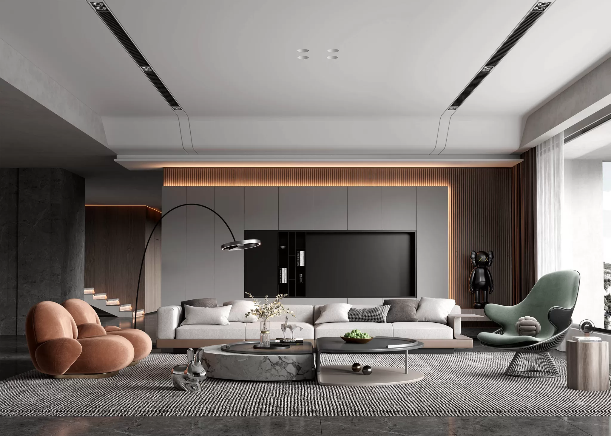 LIVING ROOM - MODERN STYLE - 3D SCENE - 109