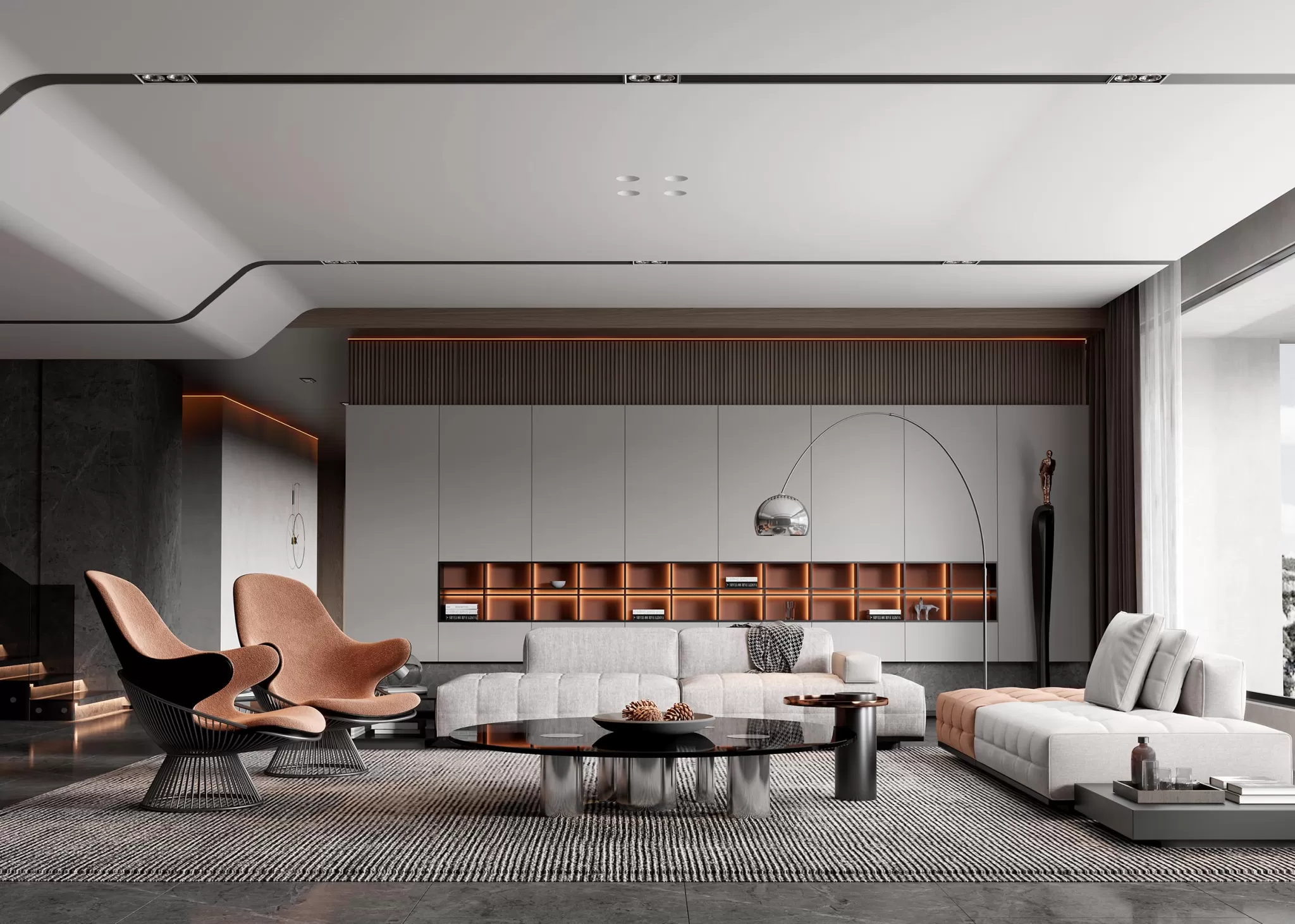 LIVING ROOM - MODERN STYLE - 3D SCENE - 110