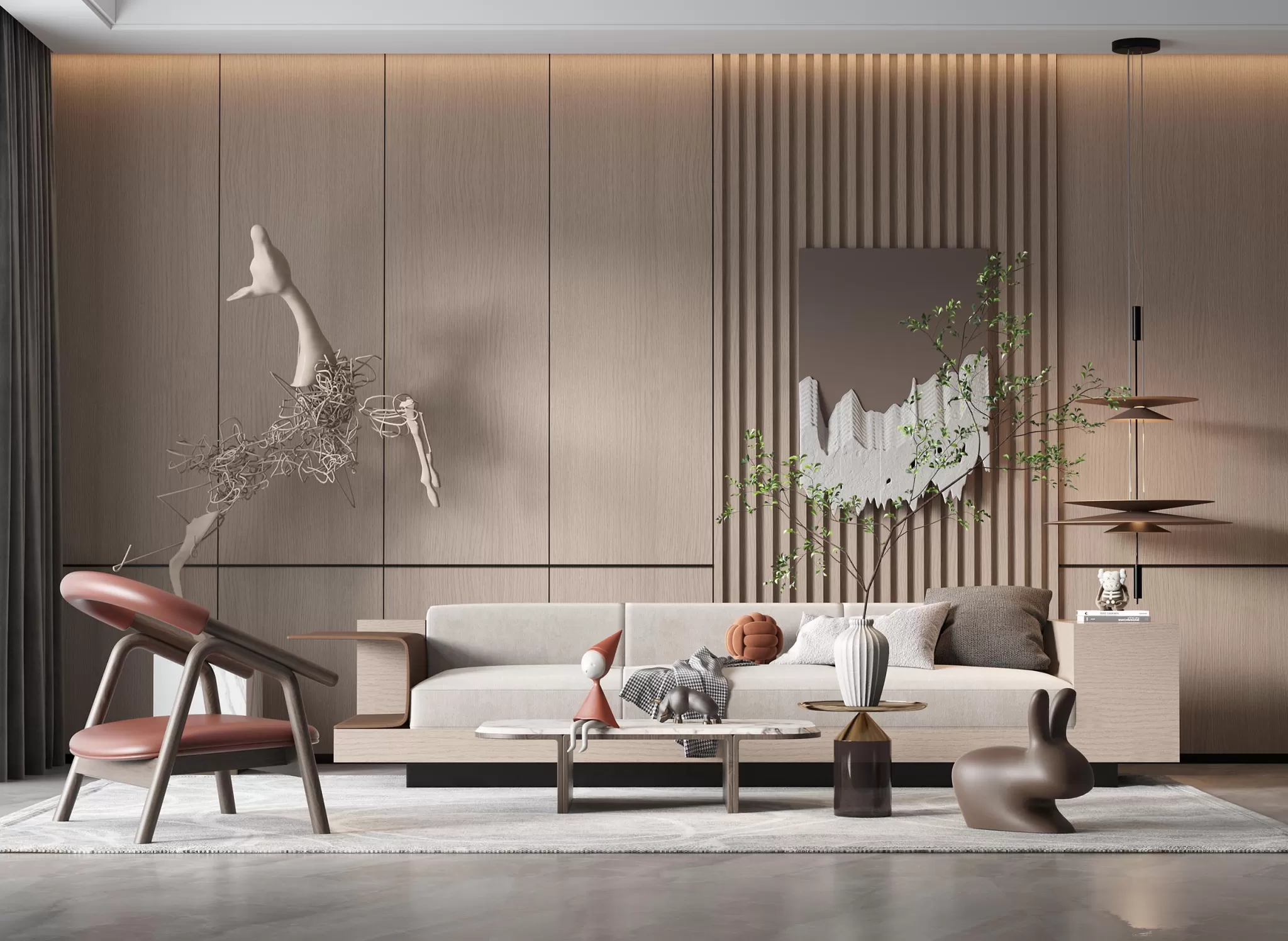 LIVING ROOM - MODERN STYLE - 3D SCENE - 111