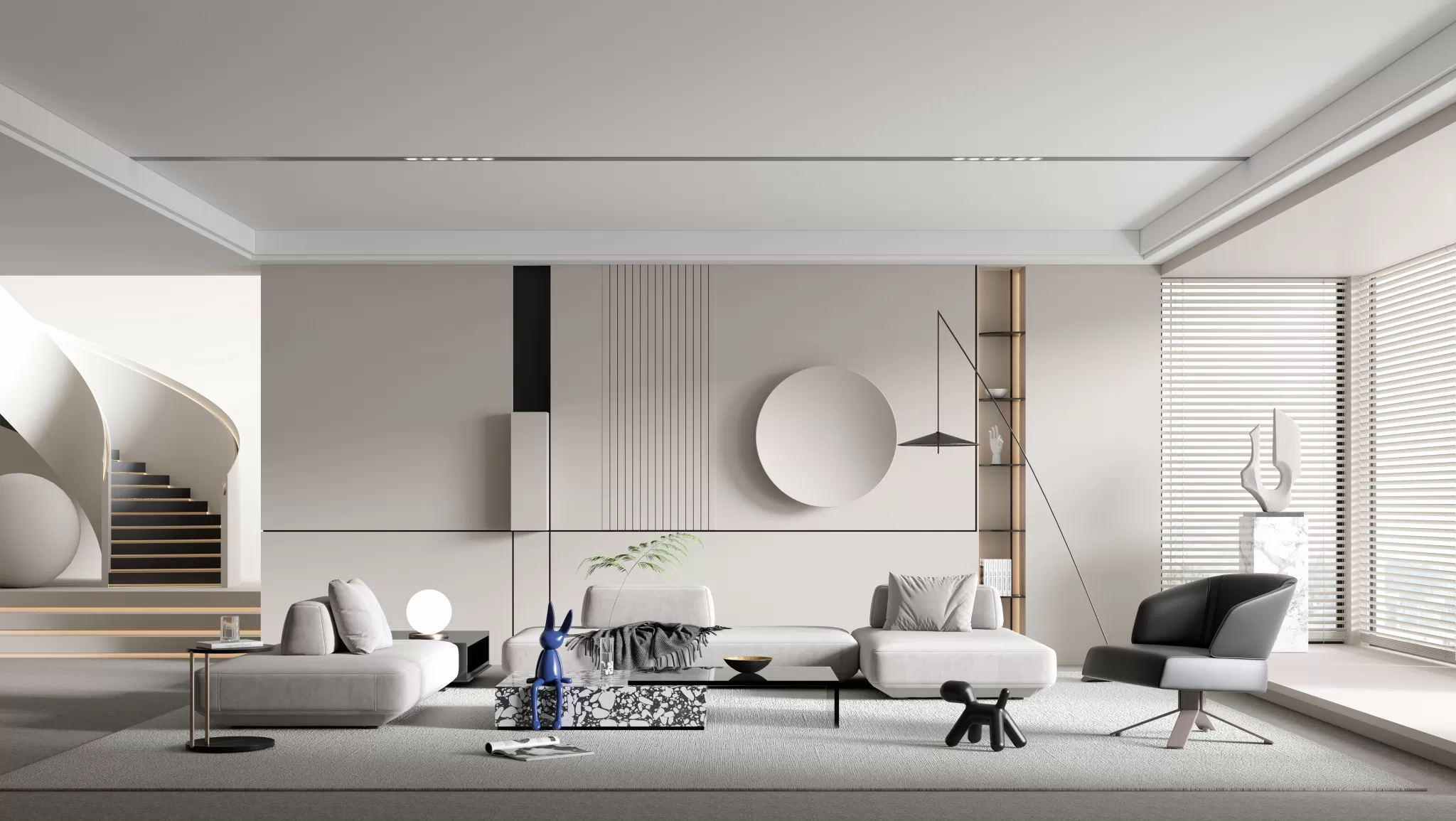 LIVING ROOM - MODERN STYLE - 3D SCENE - 143