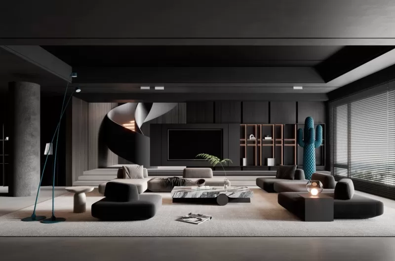 LIVING ROOM - MODERN STYLE - 3D SCENE - 148