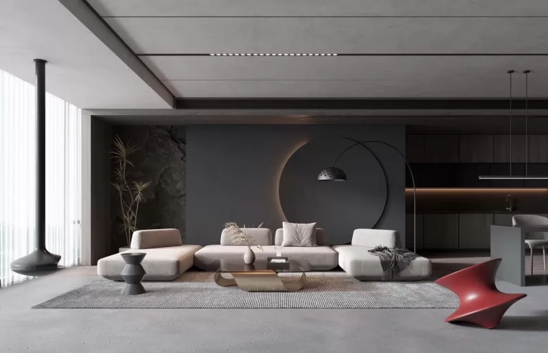 LIVING ROOM - MODERN STYLE - 3D SCENE - 153