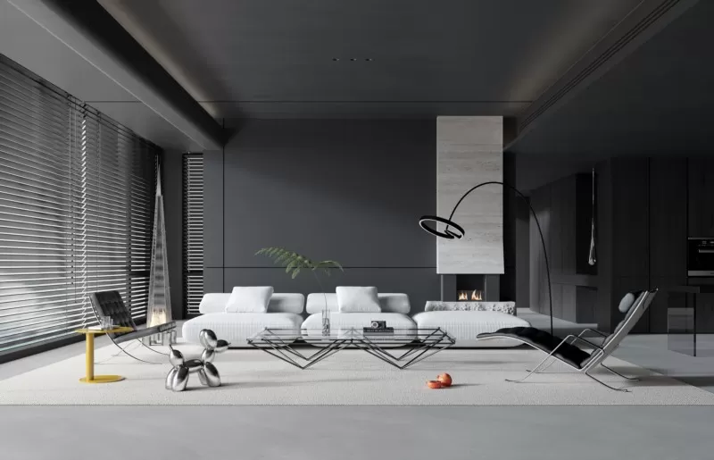 LIVING ROOM - MODERN STYLE - 3D SCENE - 156