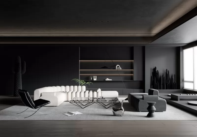 LIVING ROOM - MODERN STYLE - 3D SCENE - 159