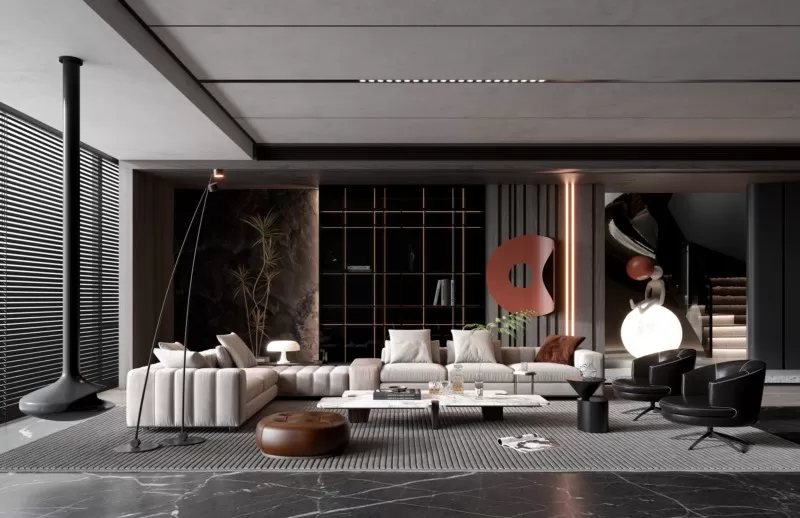 LIVING ROOM - MODERN STYLE - 3D SCENE - 165