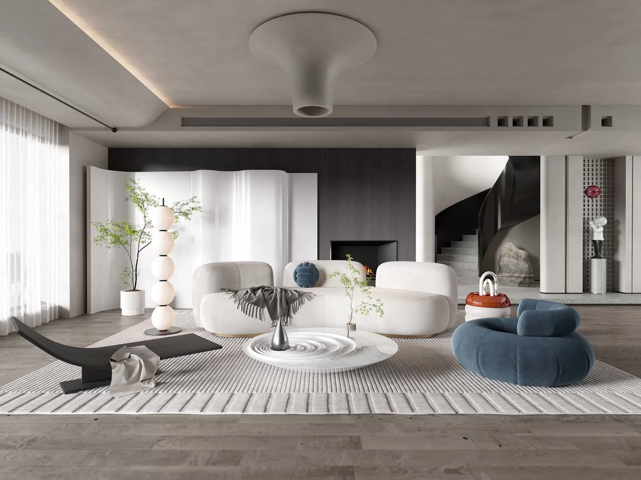 LIVING ROOM - MODERN STYLE - 3D SCENE - 168