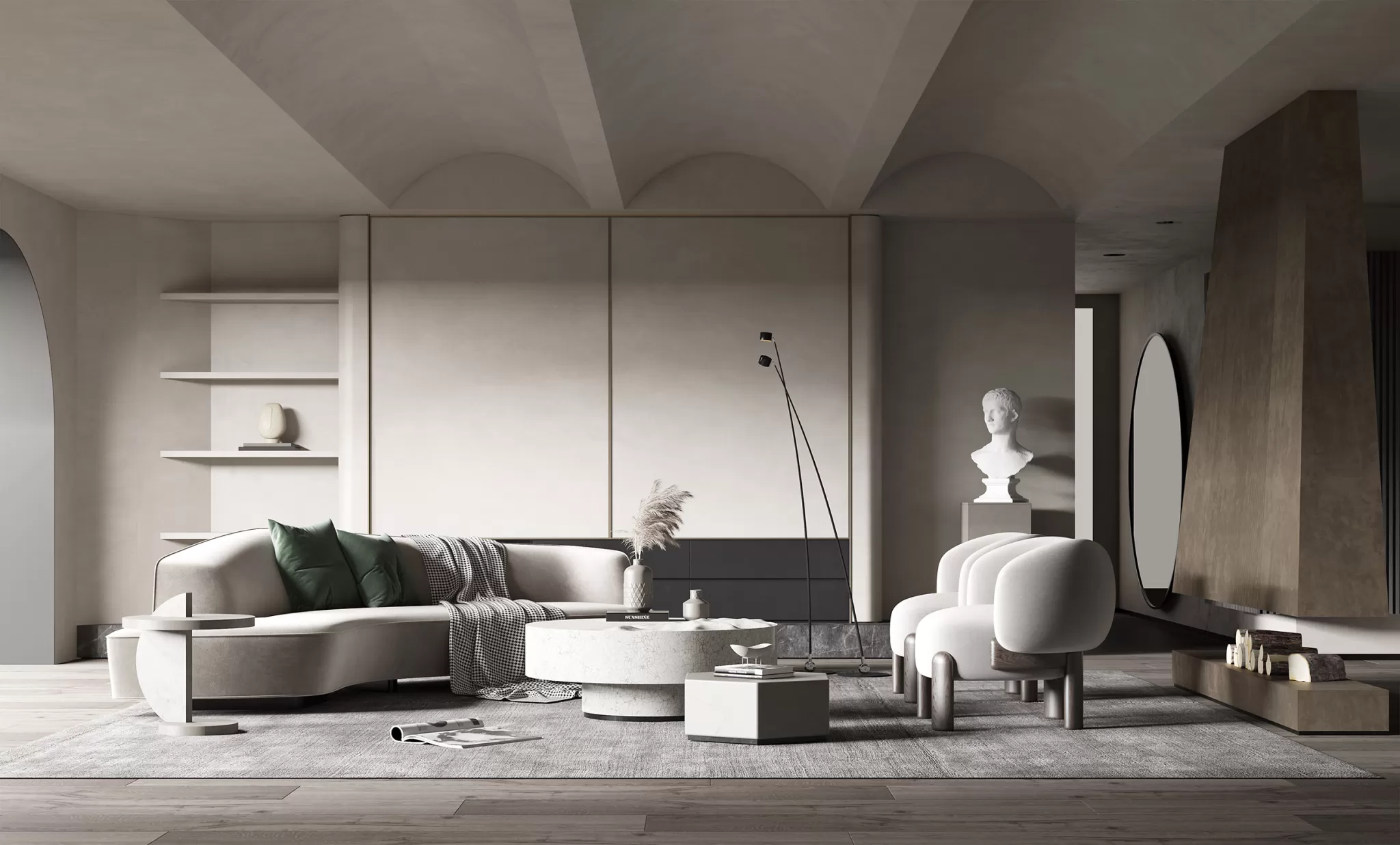 LIVING ROOM - MODERN STYLE - 3D SCENE - 174