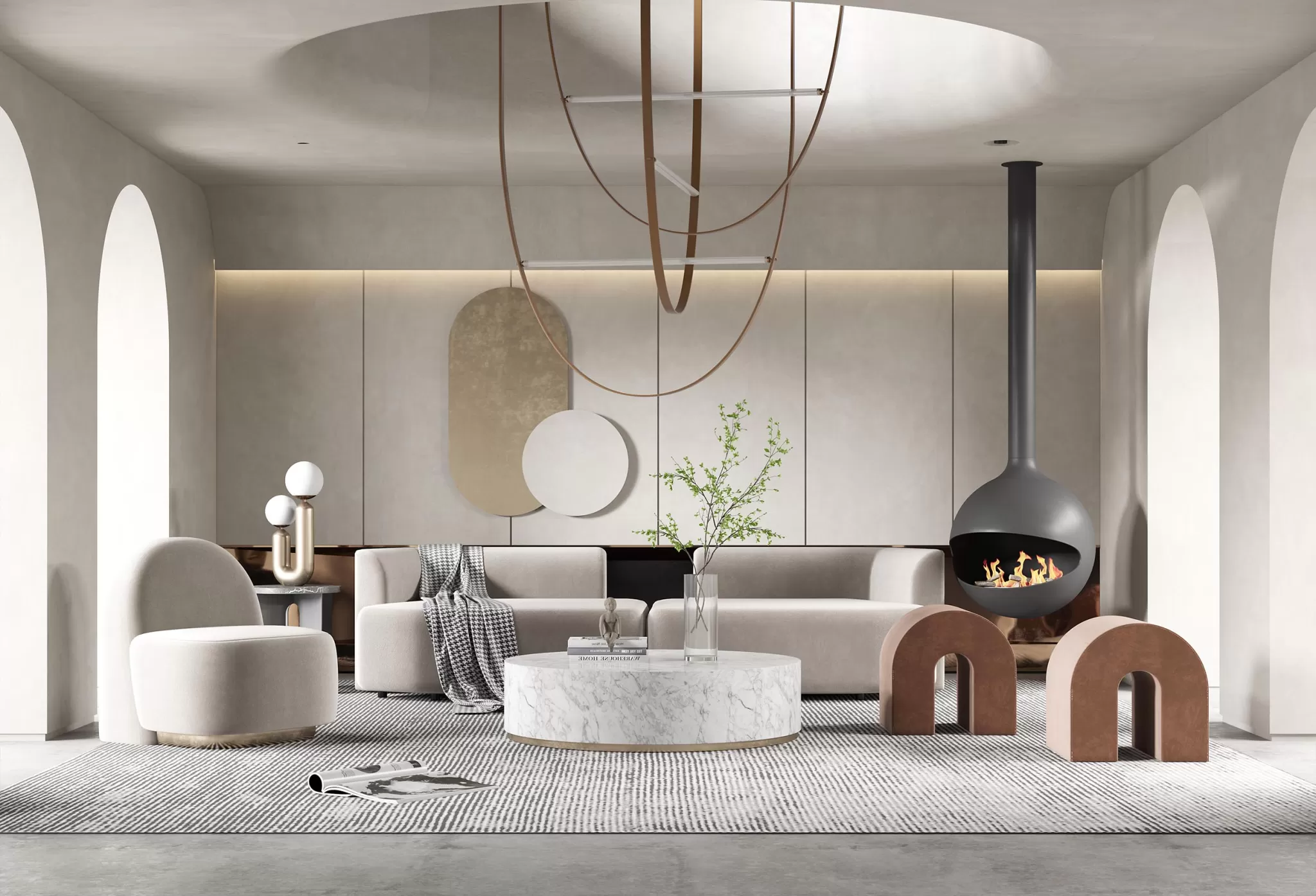 LIVING ROOM – MODERN STYLE – 3D SCENE – 184