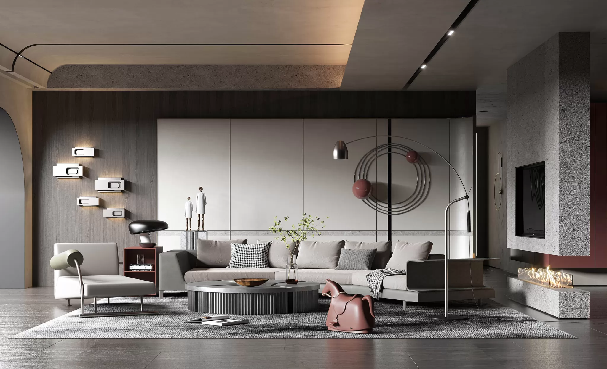 LIVING ROOM - MODERN STYLE - 3D SCENE - 185