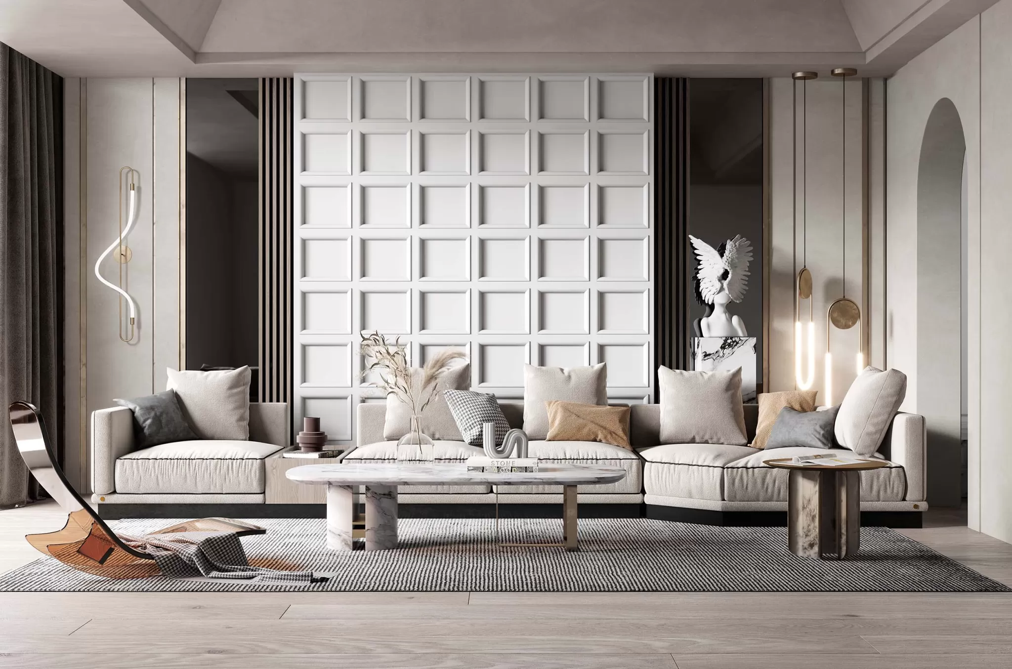 LIVING ROOM - MODERN STYLE - 3D SCENE - 193