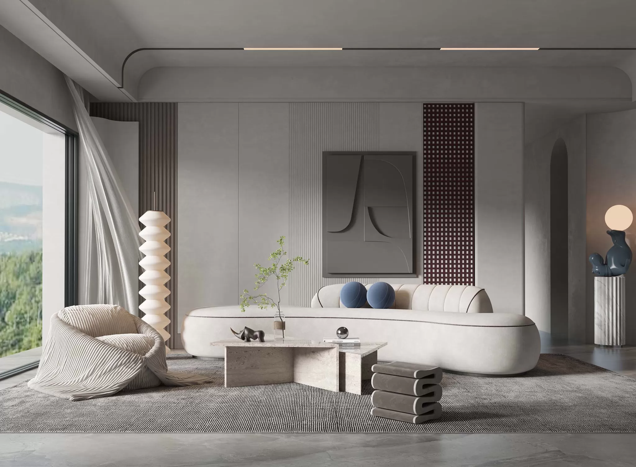 LIVING ROOM - MODERN STYLE - 3D SCENE - 198