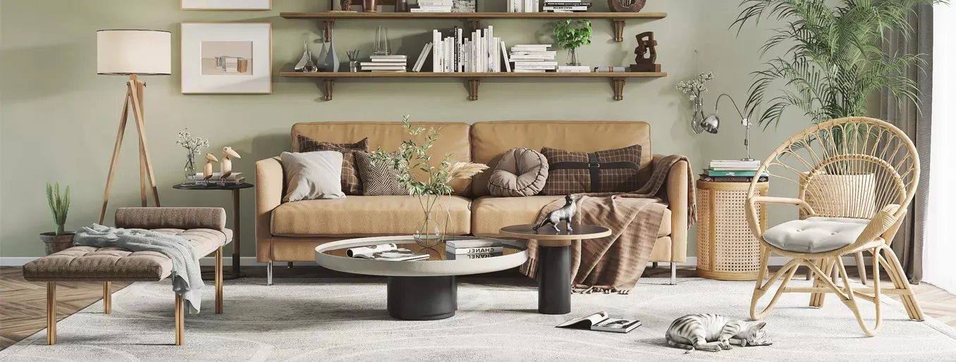 Living Room - Modern Style 3D Scenes - Interior Design - 002