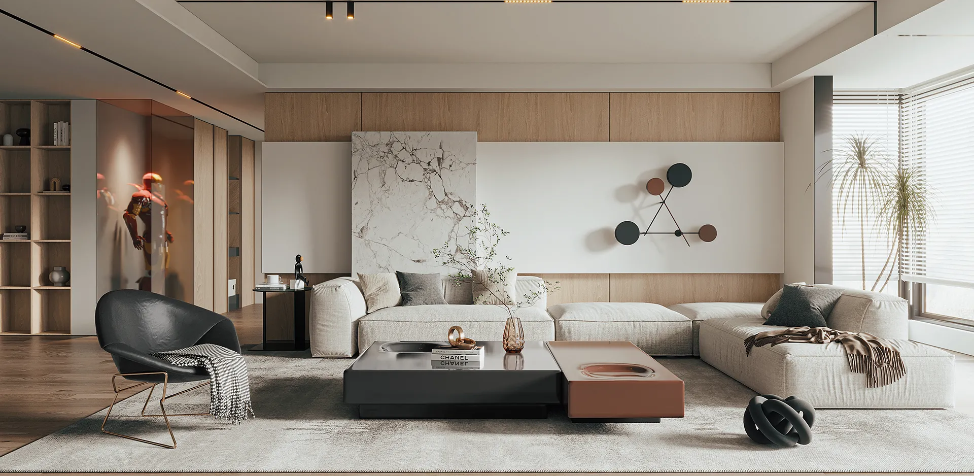 Living Room - Modern Style 3D Scenes - Interior Design - 017