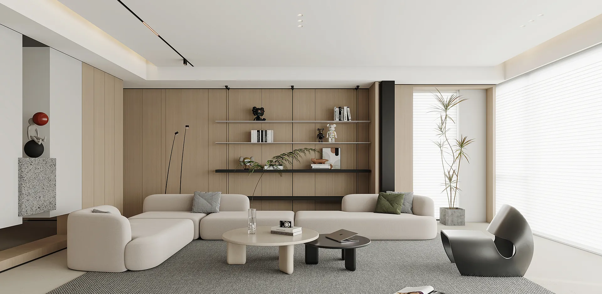 Living Room - Modern Style 3D Scenes - Interior Design - 018