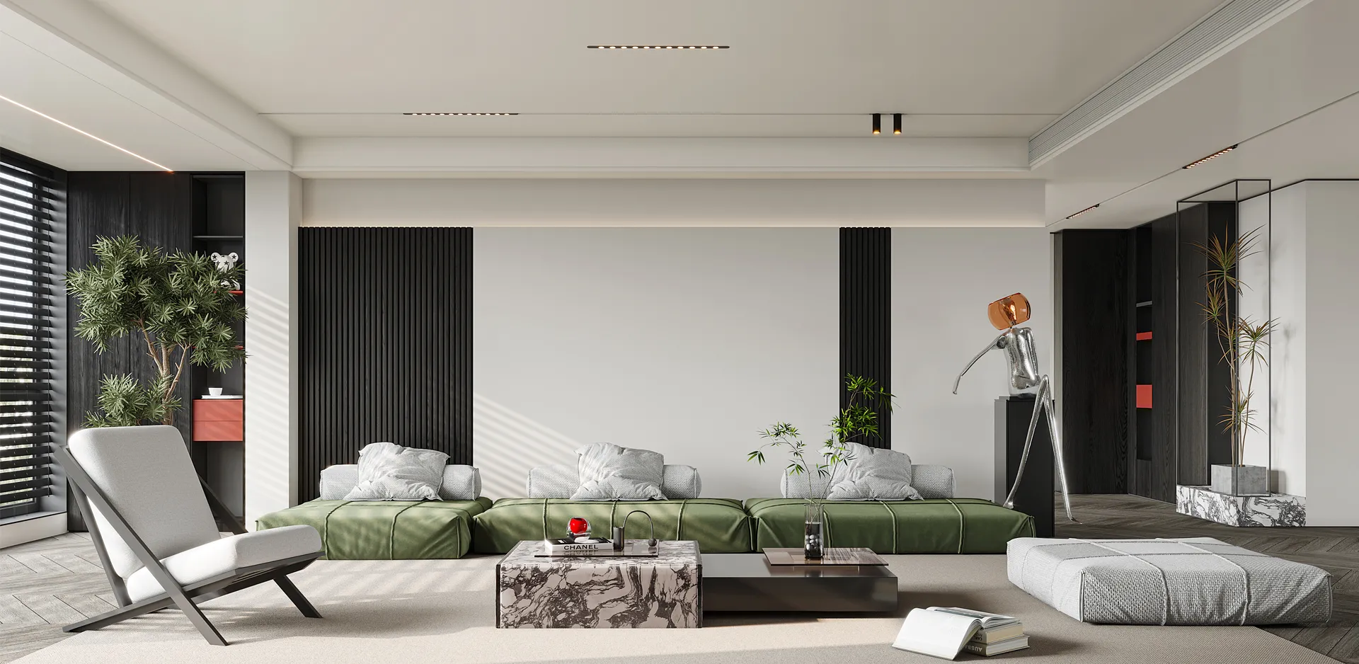 Living Room - Modern Style 3D Scenes - Interior Design - 020