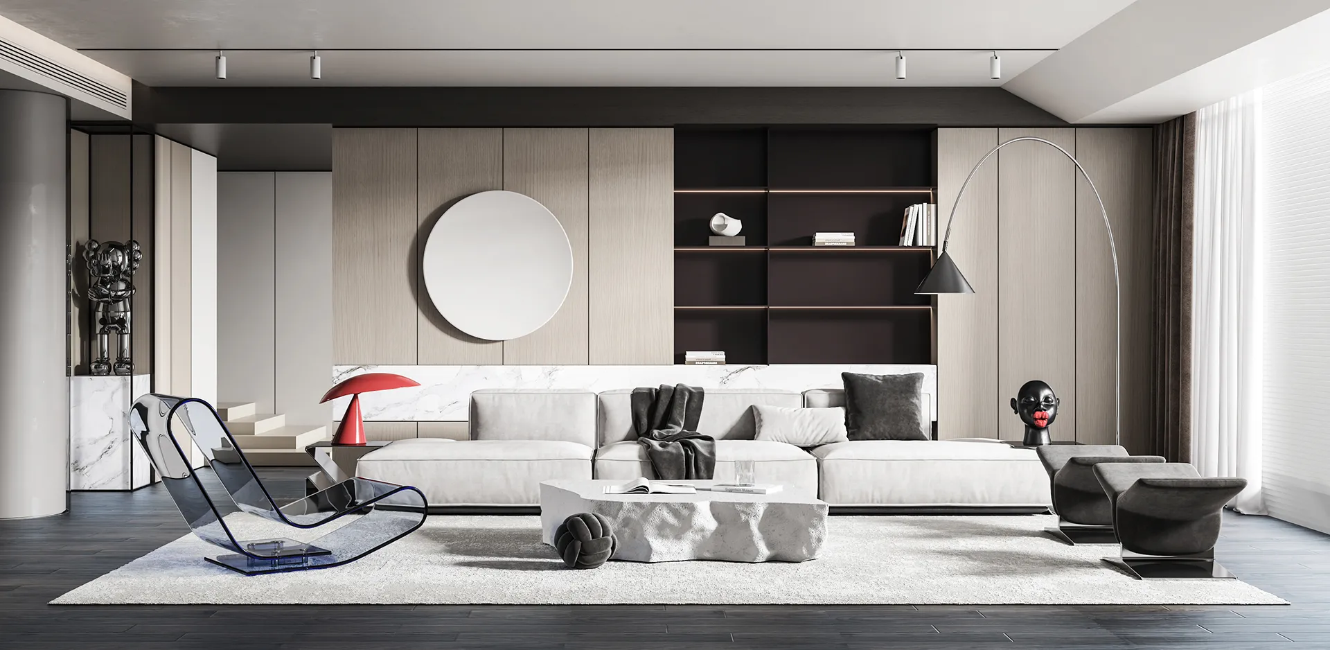 Living Room - Modern Style 3D Scenes - Interior Design - 031