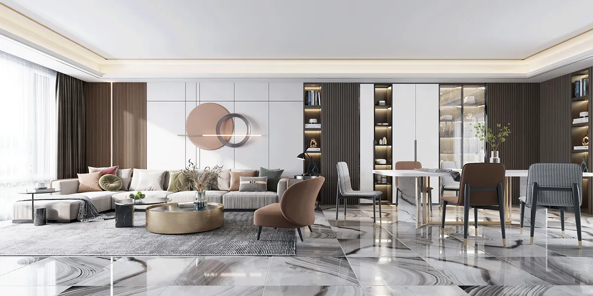 Living Room - Modern Style 3D Scenes - Interior Design - 037