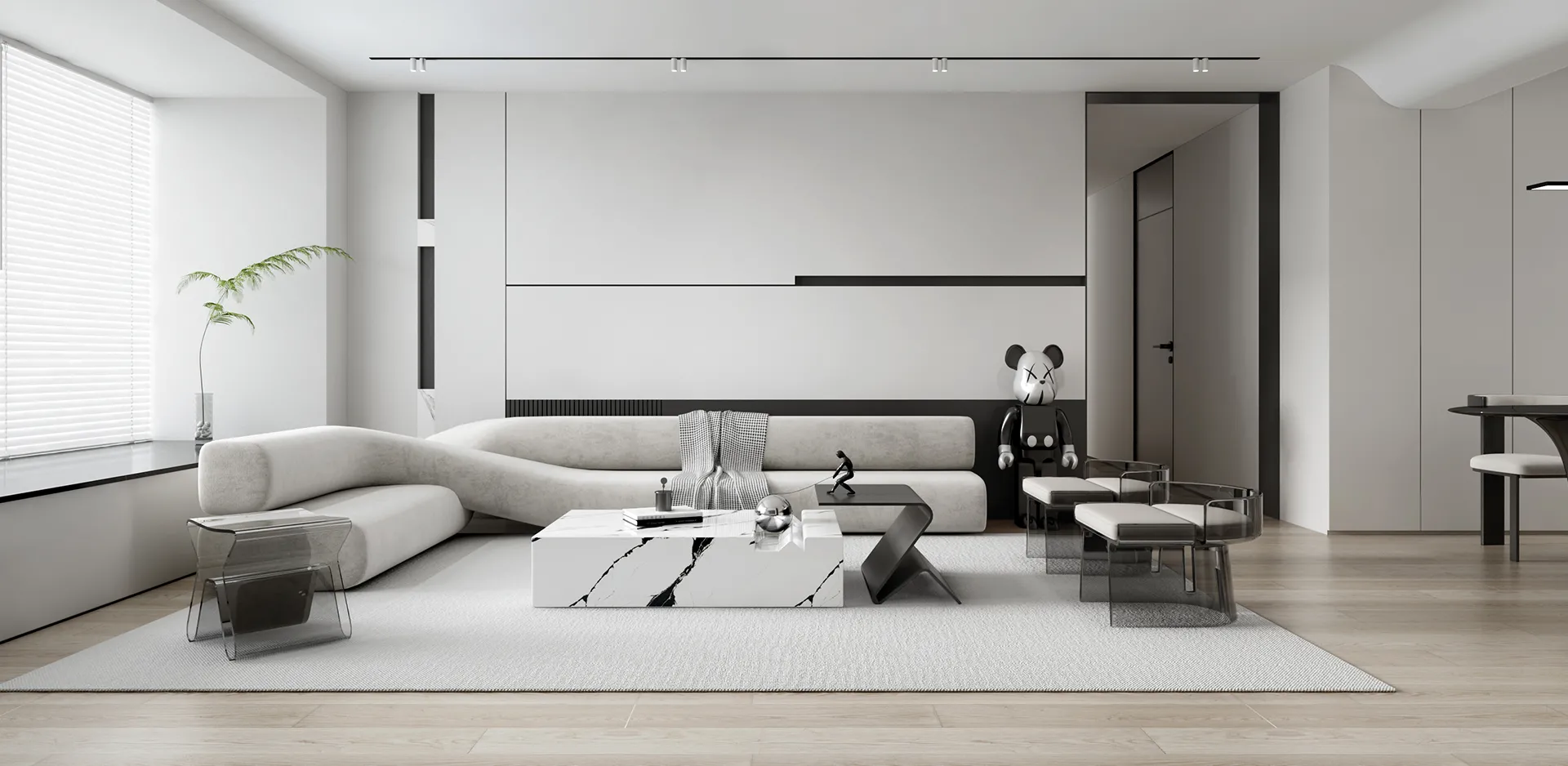 Living Room - Modern Style 3D Scenes - Interior Design - 038