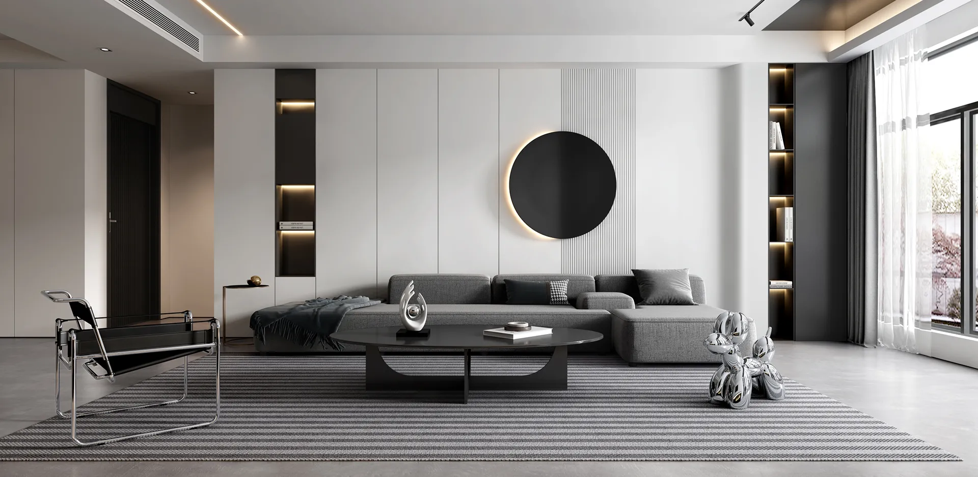 Living Room - Modern Style 3D Scenes - Interior Design - 045