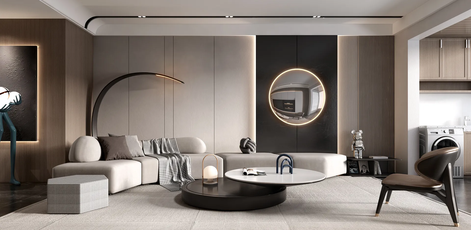 Living Room - Modern Style 3D Scenes - Interior Design - 047