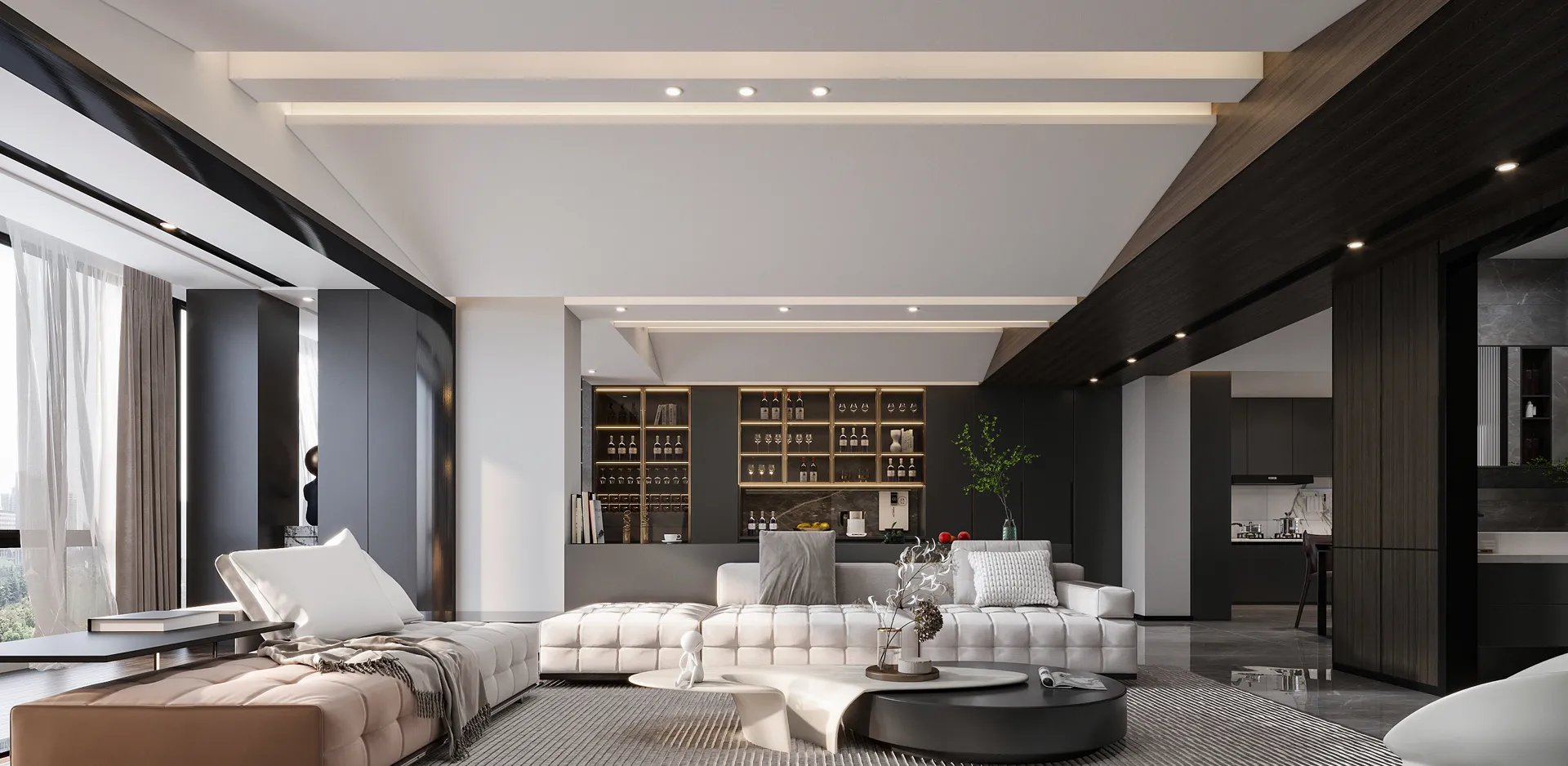 Living Room - Modern Style 3D Scenes - Interior Design - 049