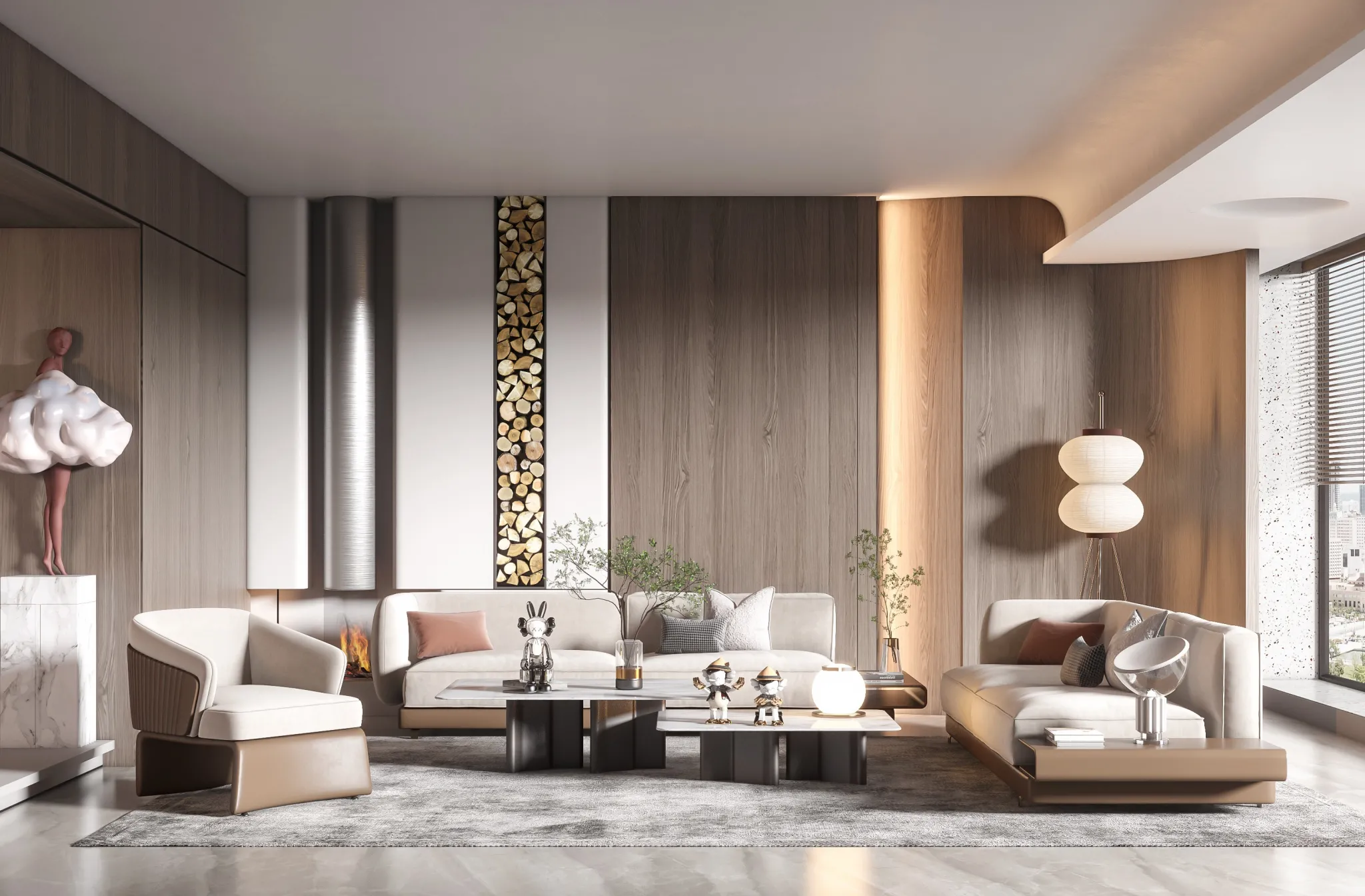 Living Room - Modern Style 3D Scenes - Interior Design - 051