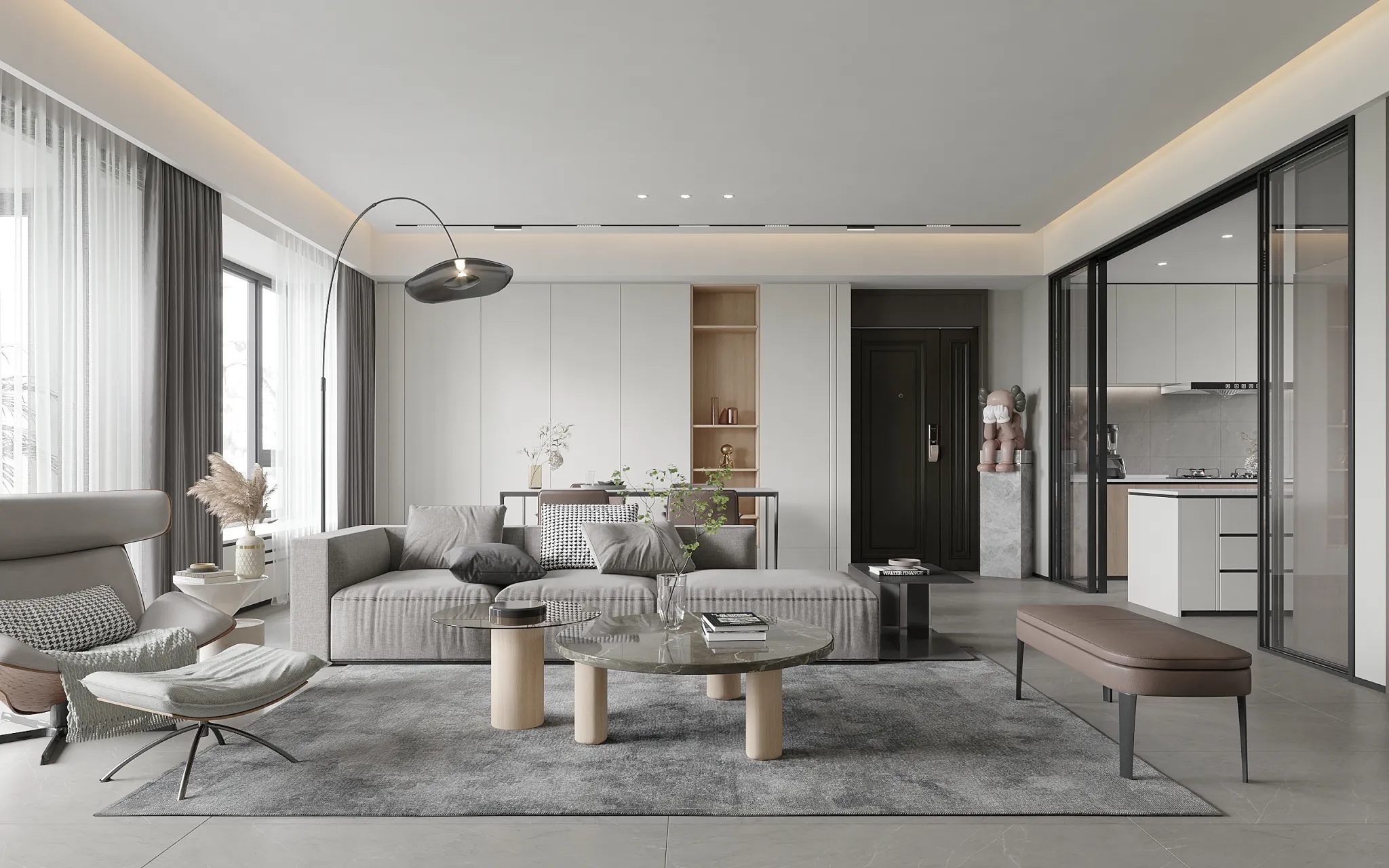 Living Room - Modern Style 3D Scenes - Interior Design - 055