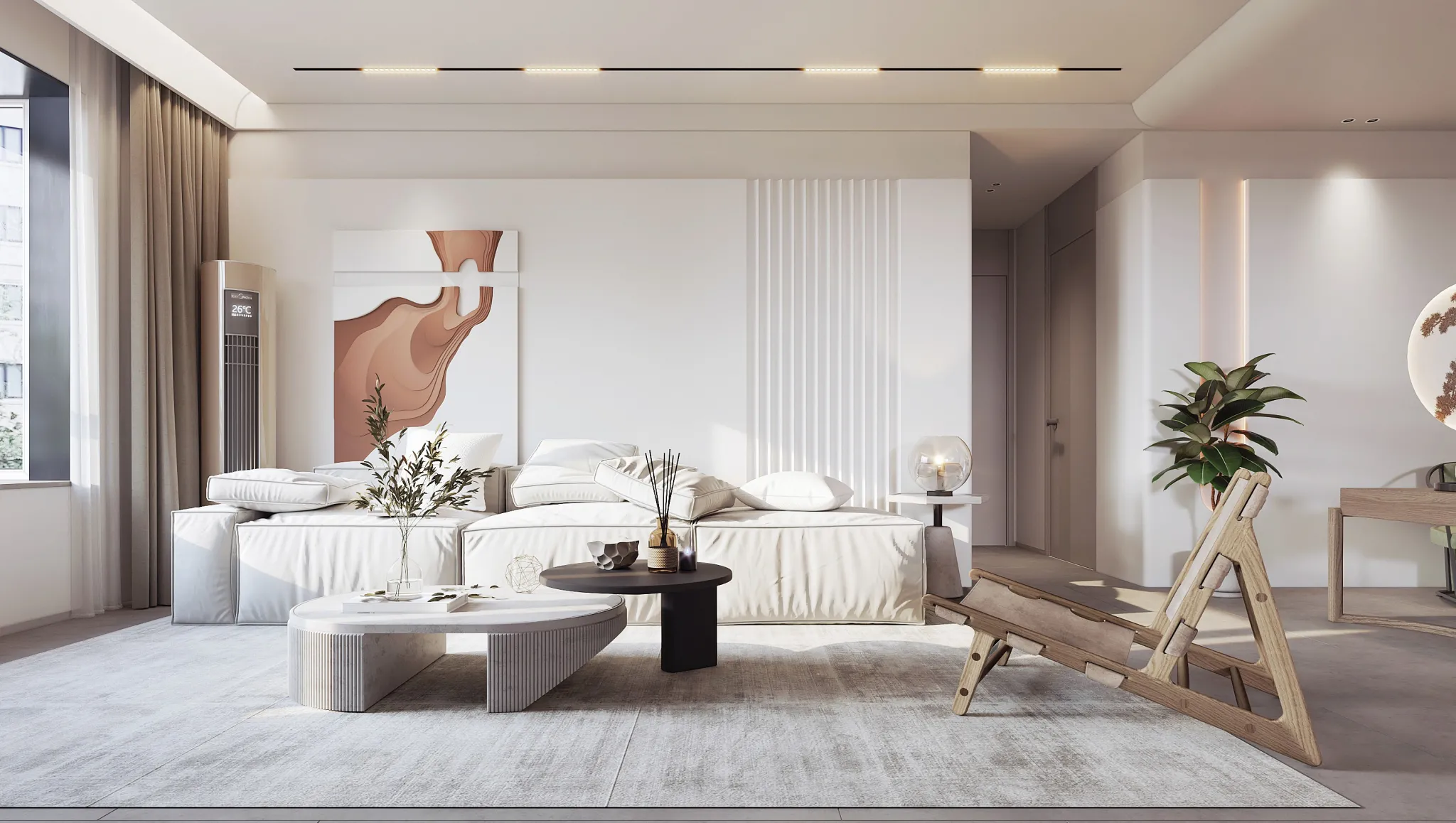 Living Room - Modern Style 3D Scenes - Interior Design - 058