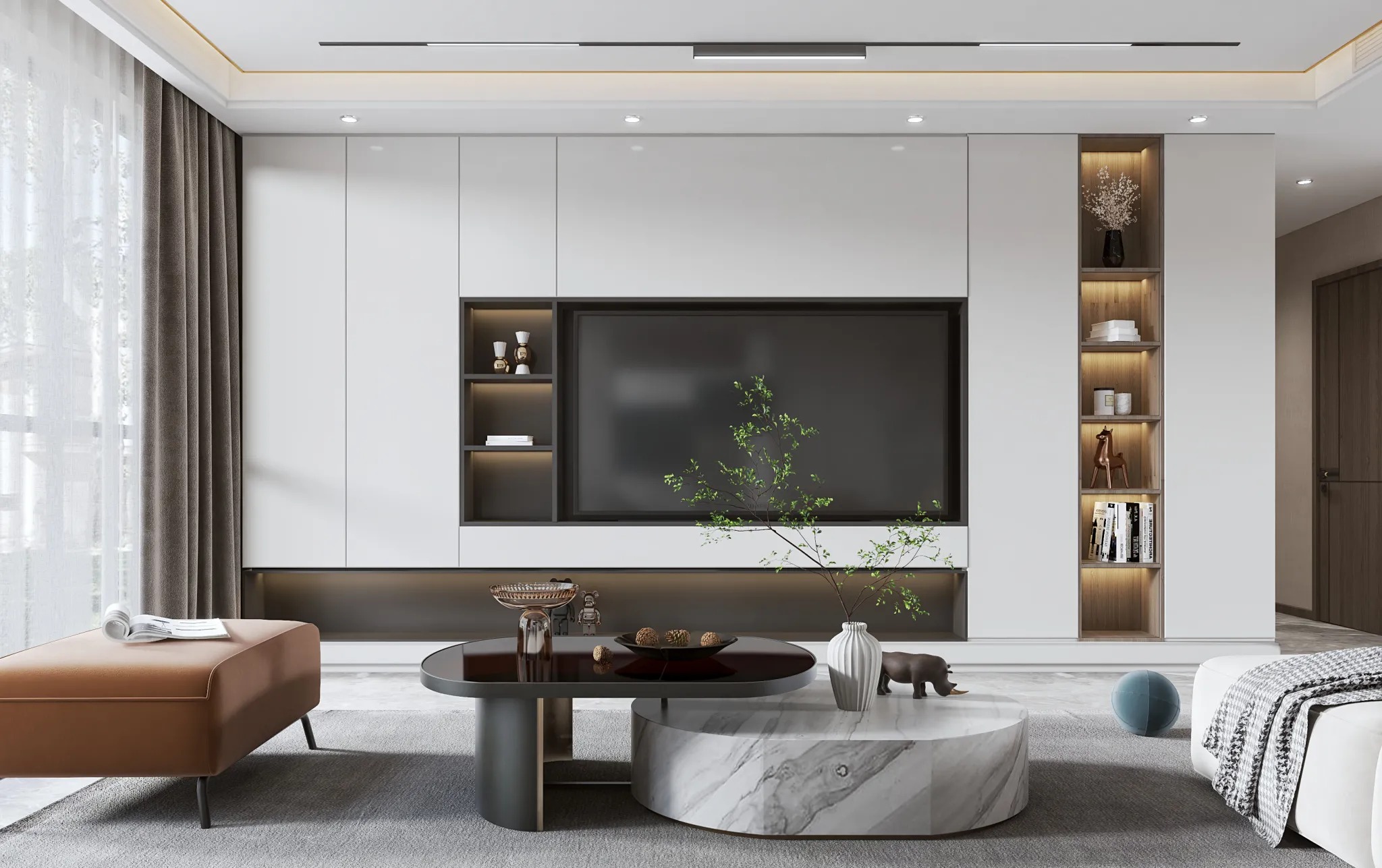 Living Room - Modern Style 3D Scenes - Interior Design - 062