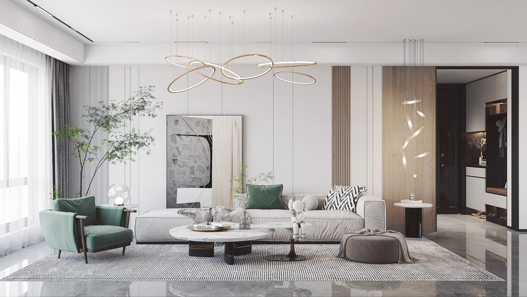 Living Room - Modern Style 3D Scenes - Interior Design - 063