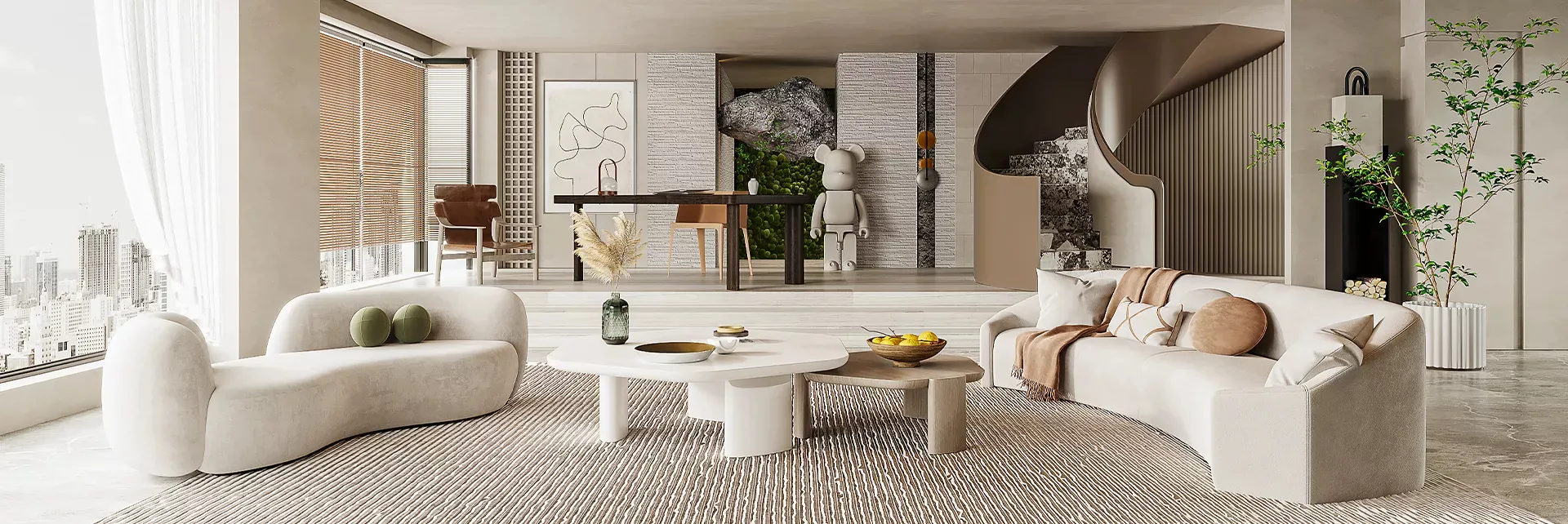 Living Room - Modern Style 3D Scenes - Interior Design - 071