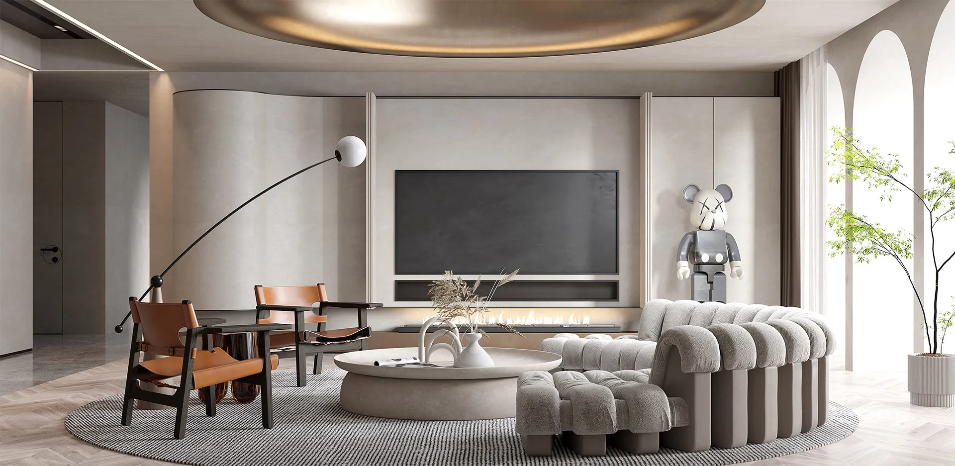 Living Room - Modern Style 3D Scenes - Interior Design - 072