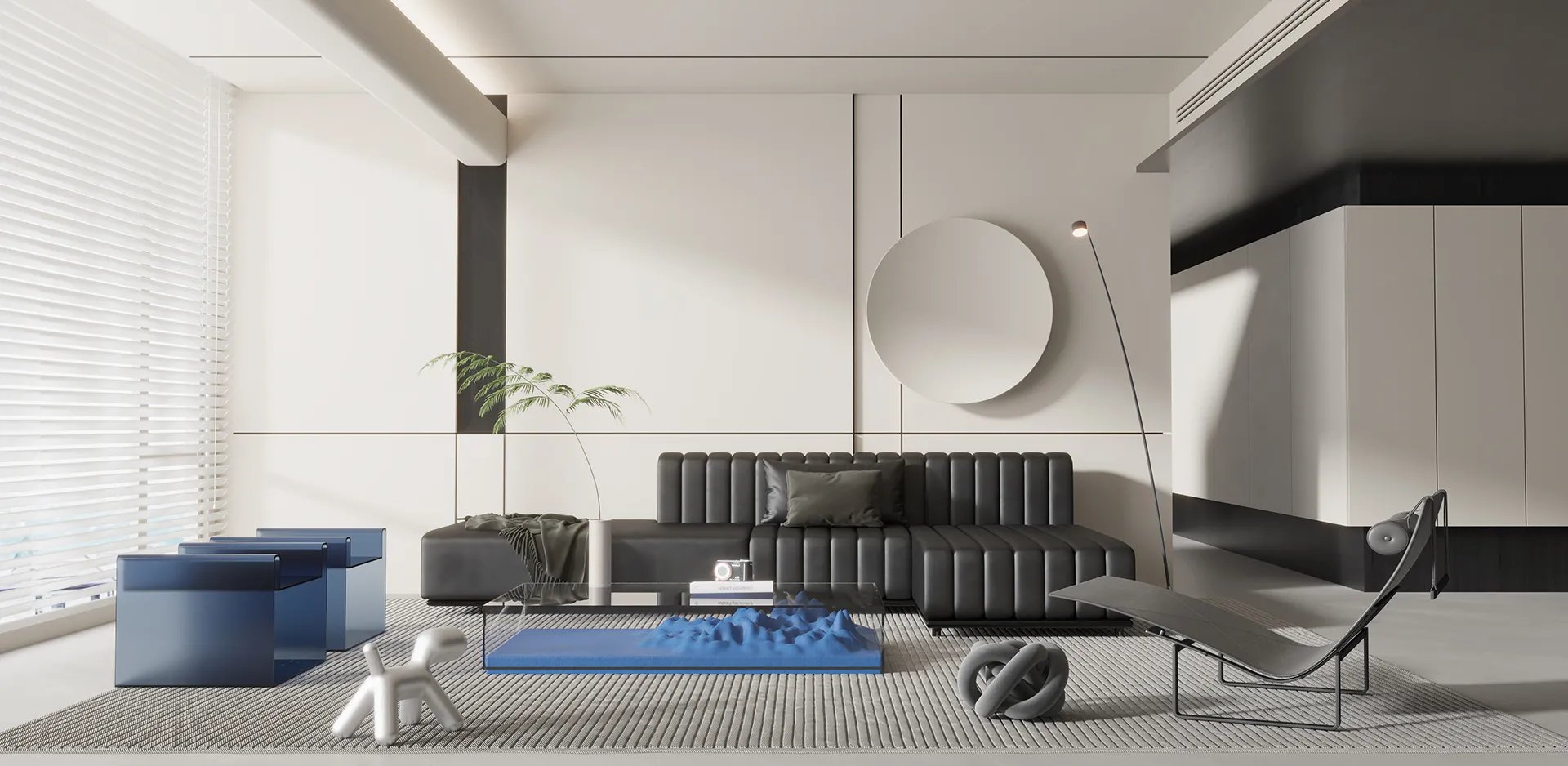 Living Room - Modern Style 3D Scenes - Interior Design - 074