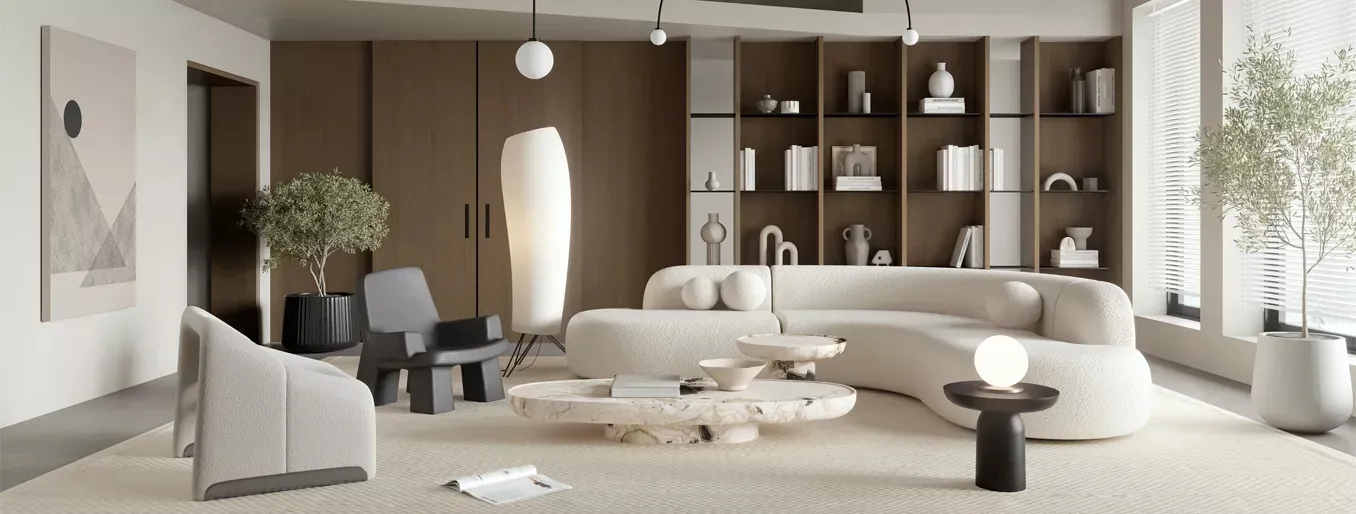 Living Room - Modern Style 3D Scenes - Interior Design - 076