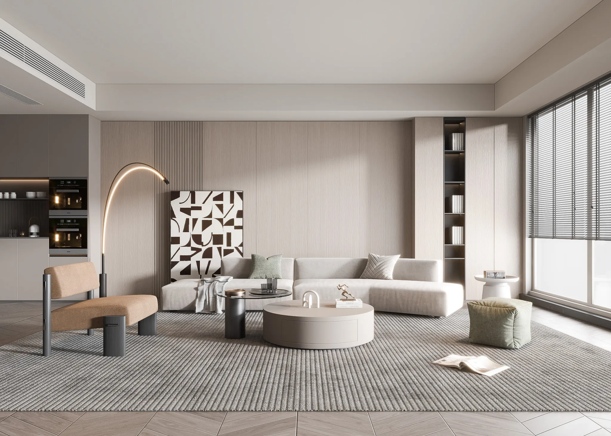 Living Room - Modern Style 3D Scenes - Interior Design - 087