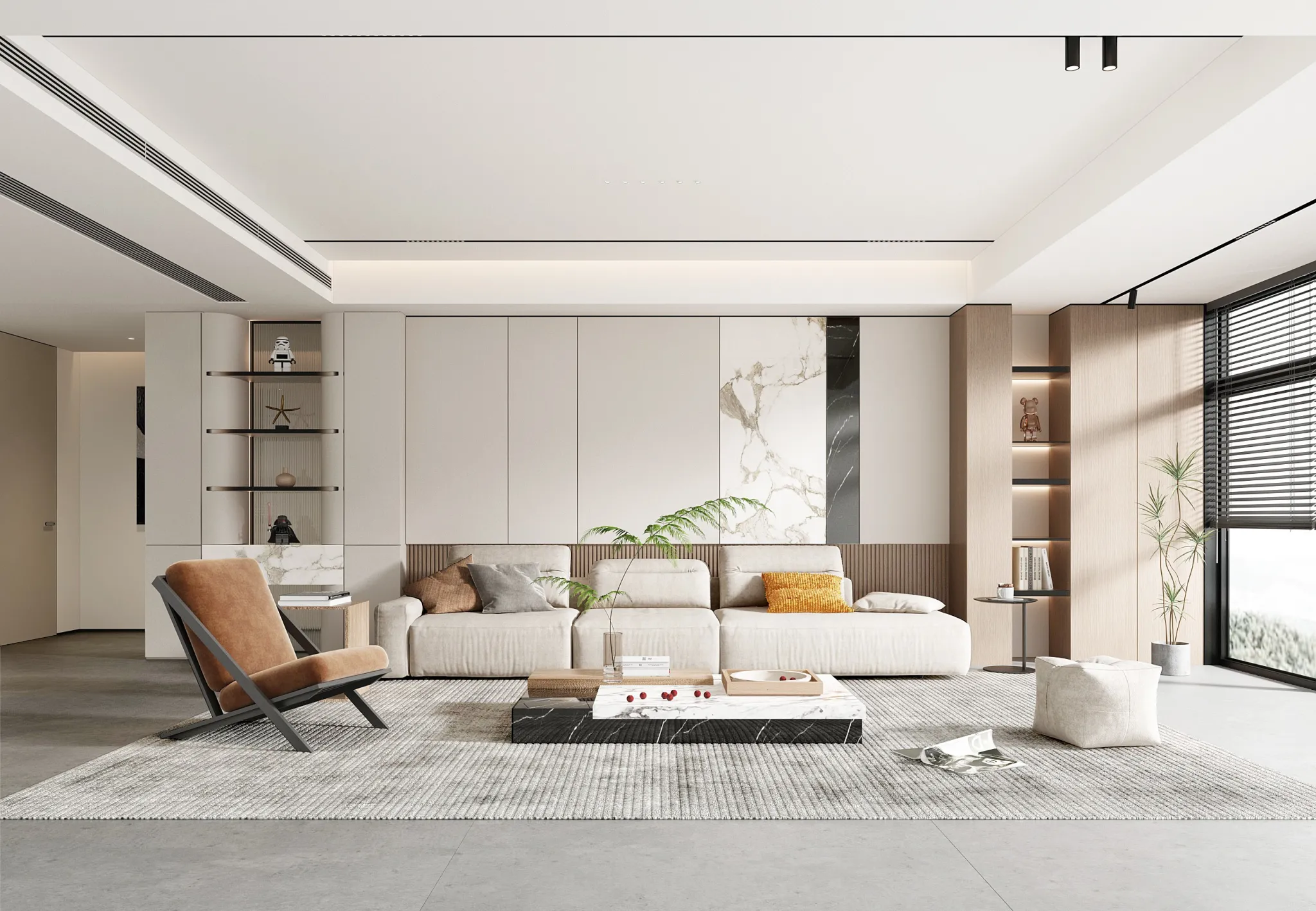 Living Room - Modern Style 3D Scenes - Interior Design - 088