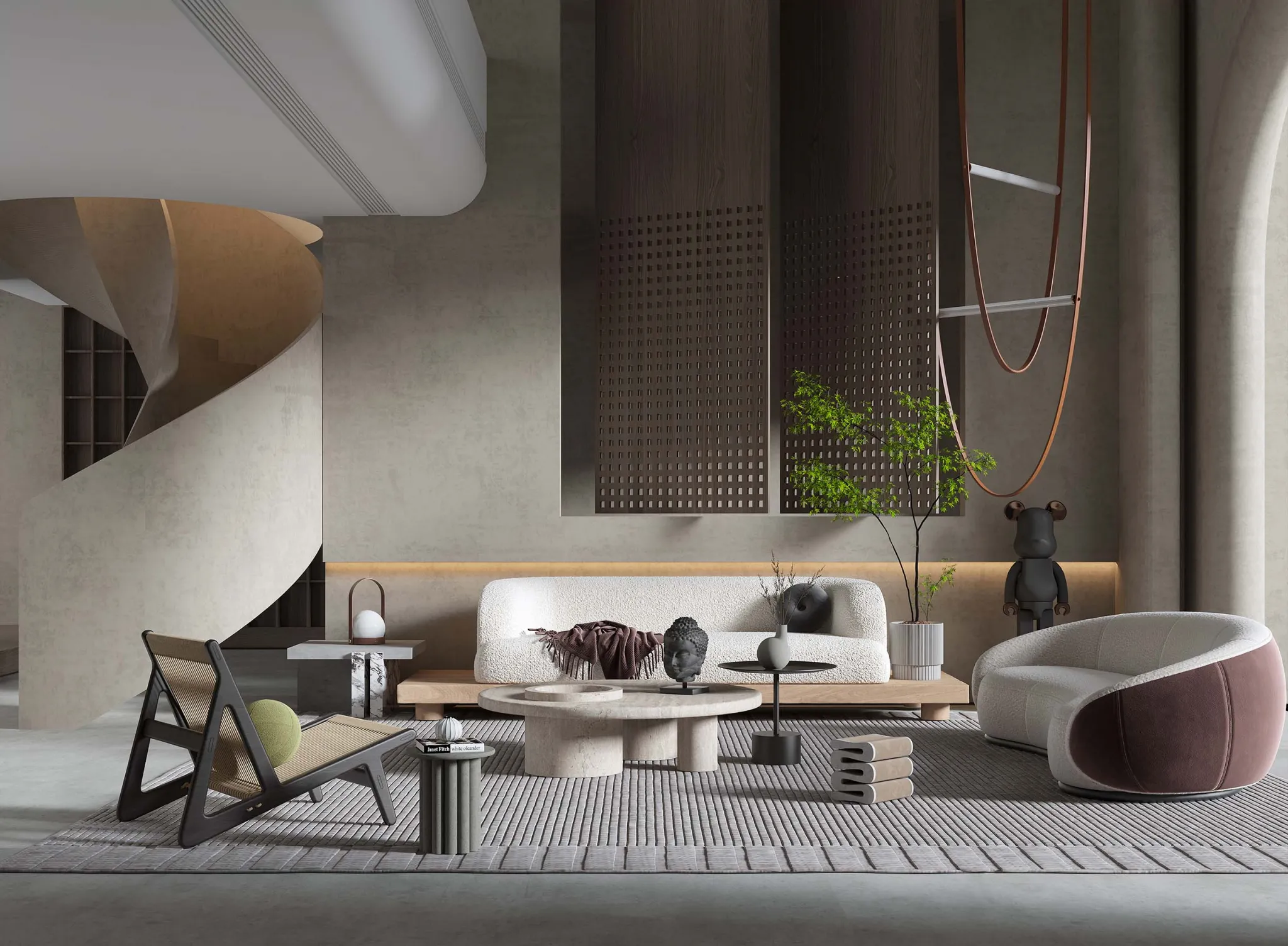 Living Room - Modern Style 3D Scenes - Interior Design - 094