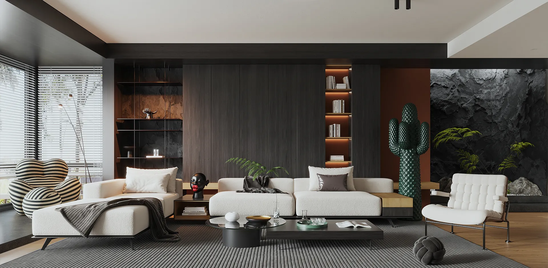 Living Room - Modern Style 3D Scenes - Interior Design - 103