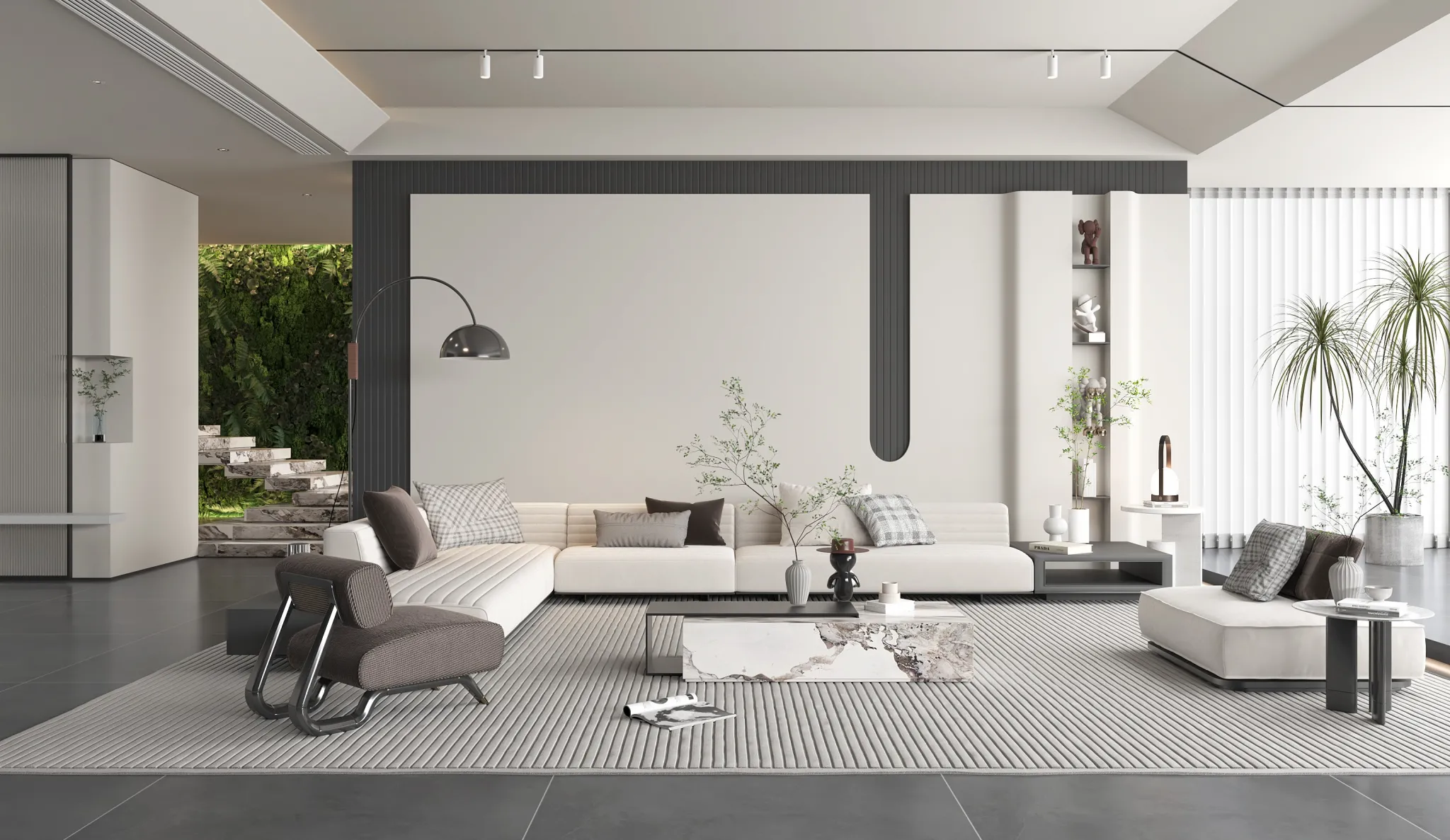 Living Room - Modern Style 3D Scenes - Interior Design - 107