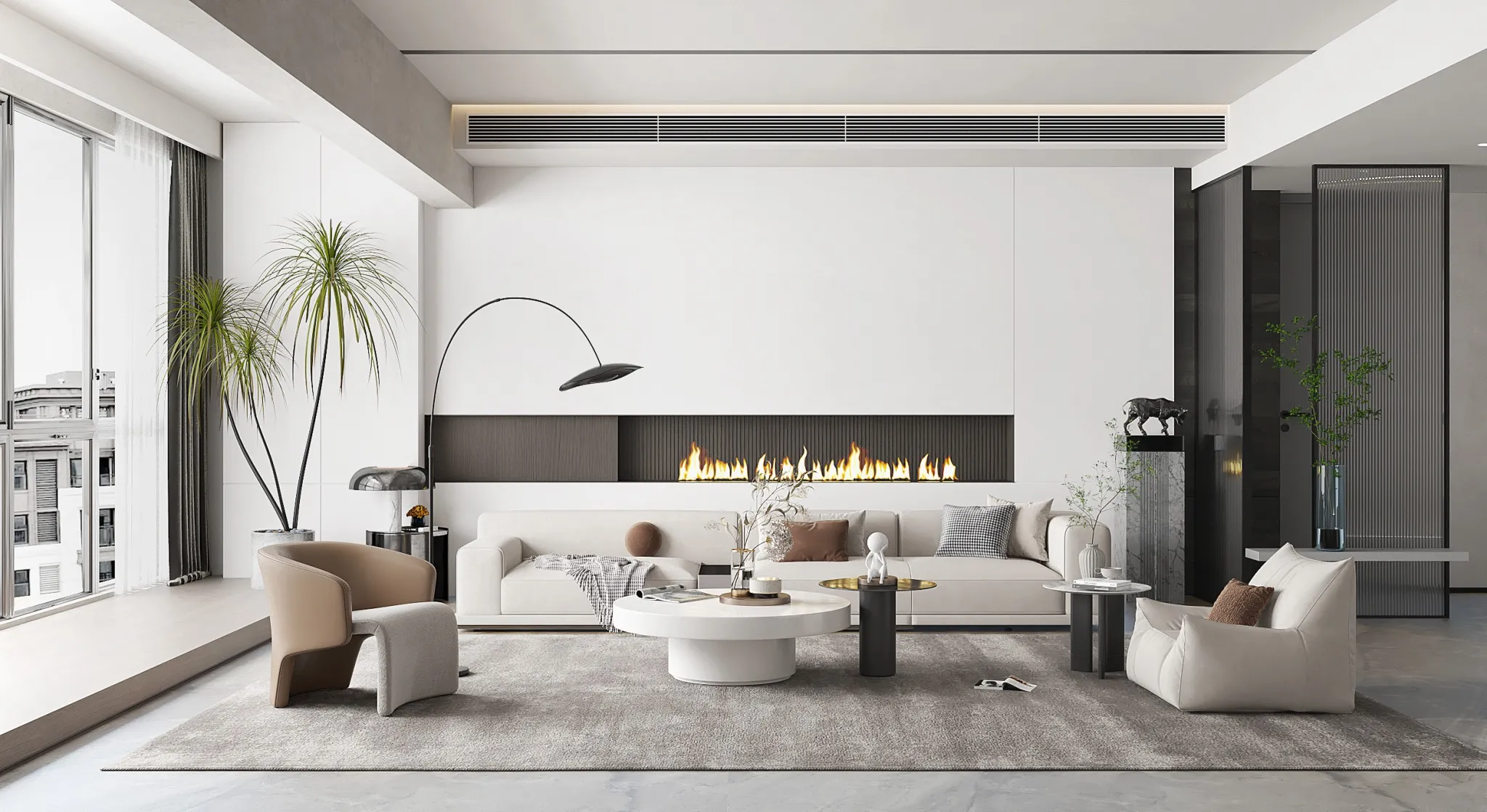 Living Room - Modern Style 3D Scenes - Interior Design - 108