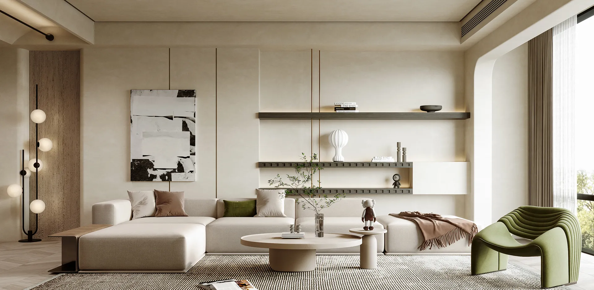 Living Room - Modern Style 3D Scenes - Interior Design - 116