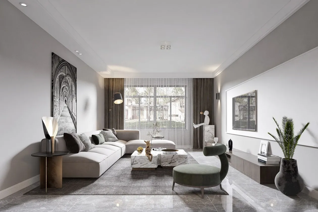 Living Room - Modern Style 3D Scenes - Interior Design - 118