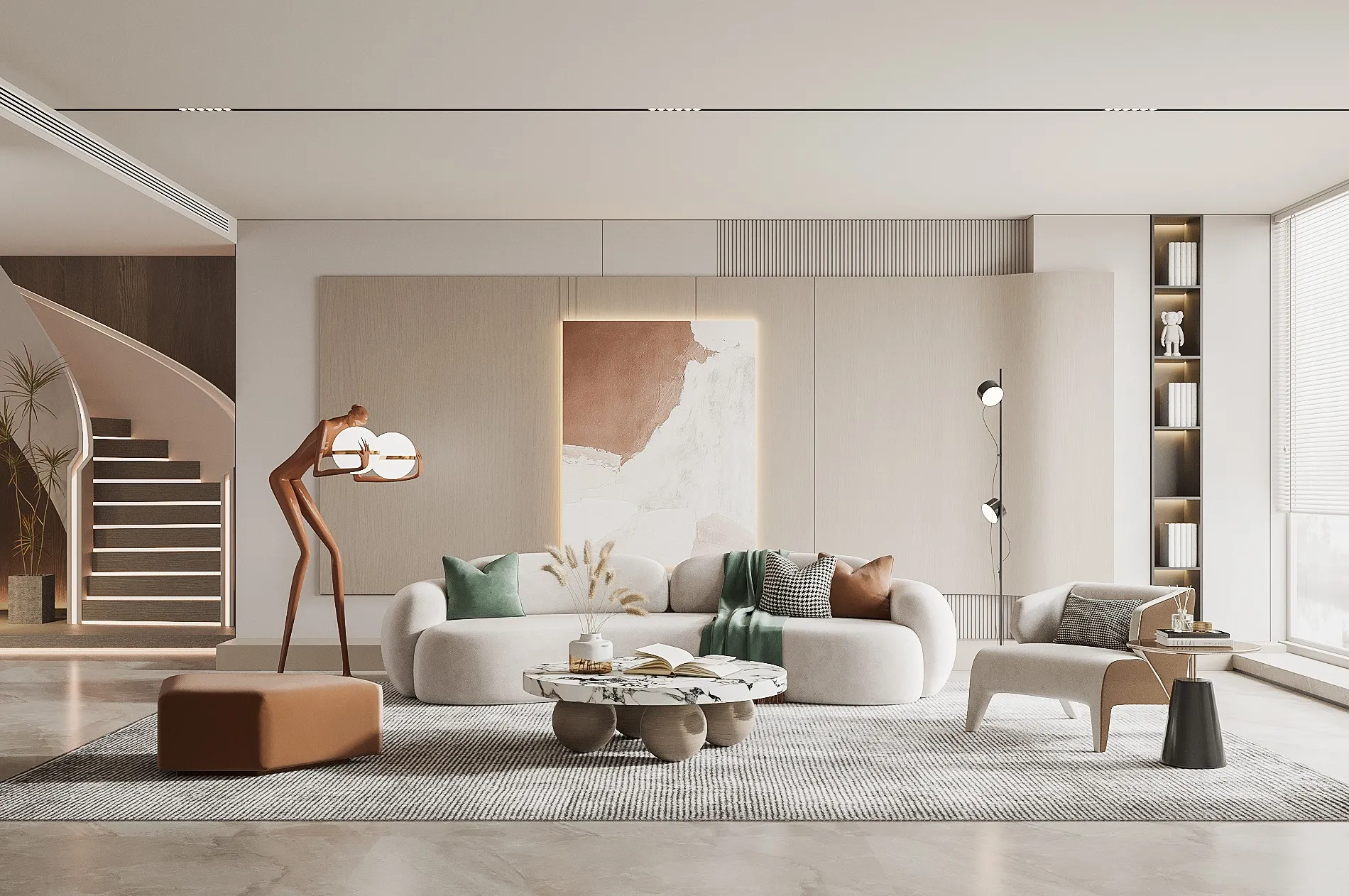 Living Room - Modern Style 3D Scenes - Interior Design - 122