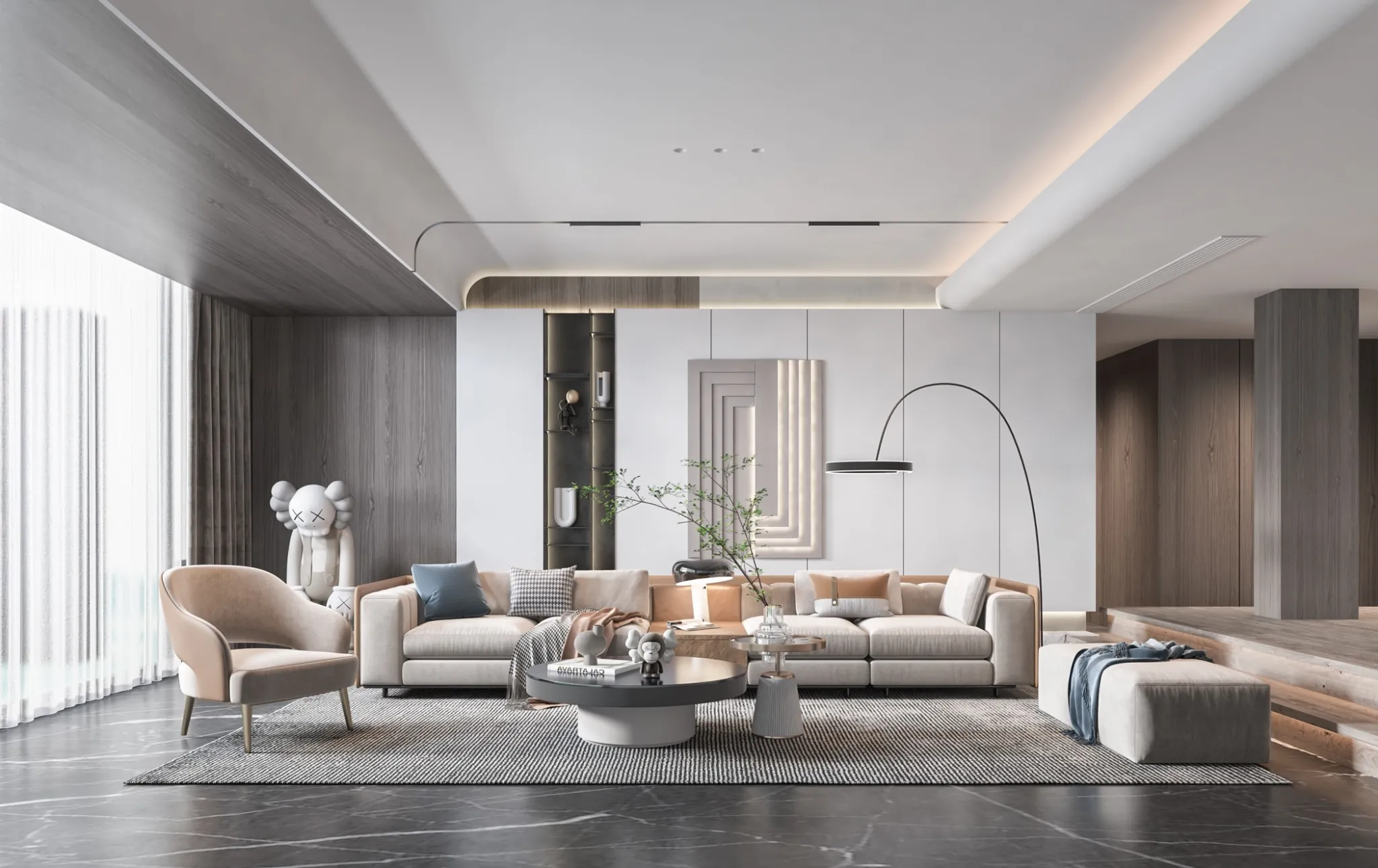 Living Room - Modern Style 3D Scenes - Interior Design - 144